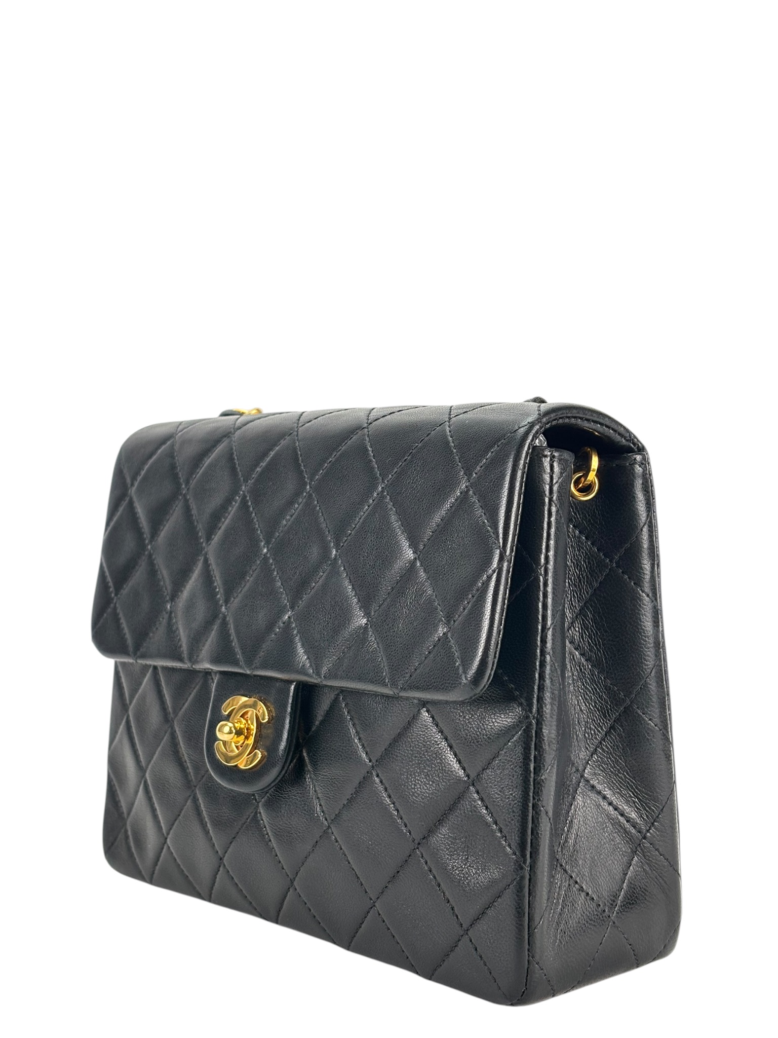 CHANEL - Mini Flap Bag 20 Black Lambskin Gold Hardware