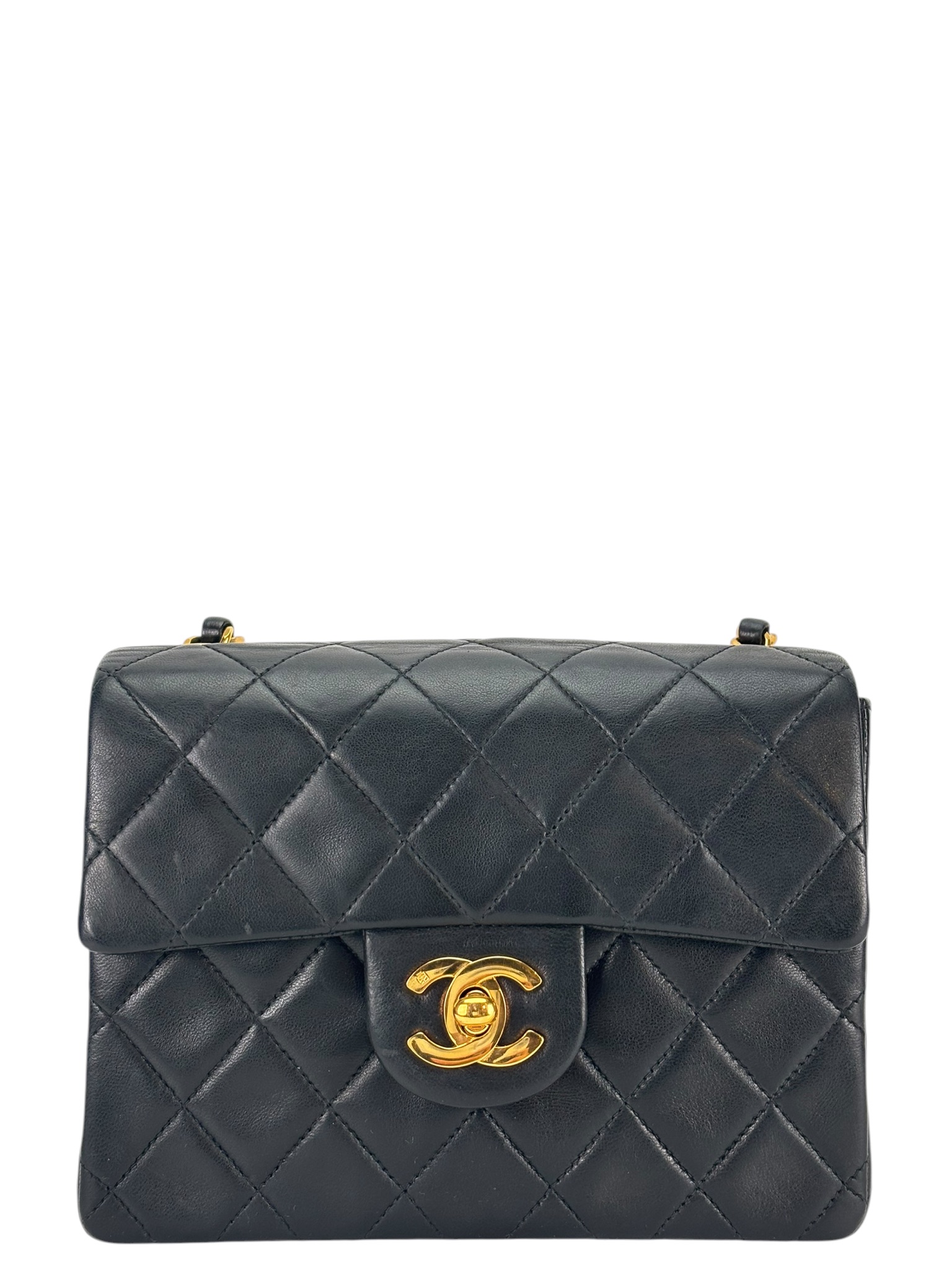 CHANEL - Mini Flap Bag Black Lambskin Gold Hardware