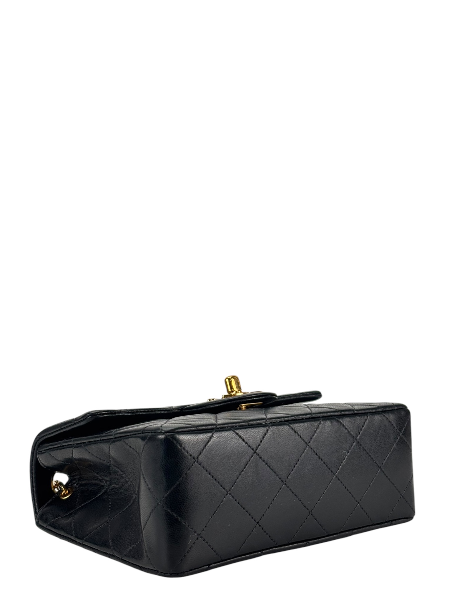 CHANEL - Mini Flap Bag Black Lambskin Gold Hardware