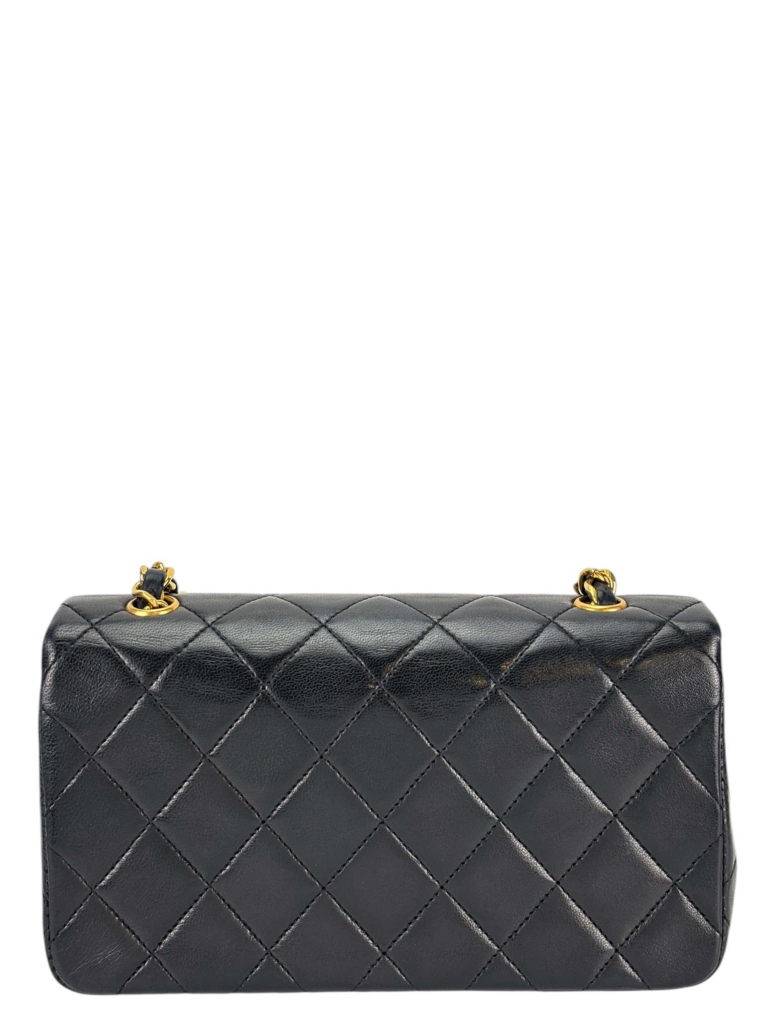CHANEL - Full Flap Bag Black Lambskin Gold Hardware