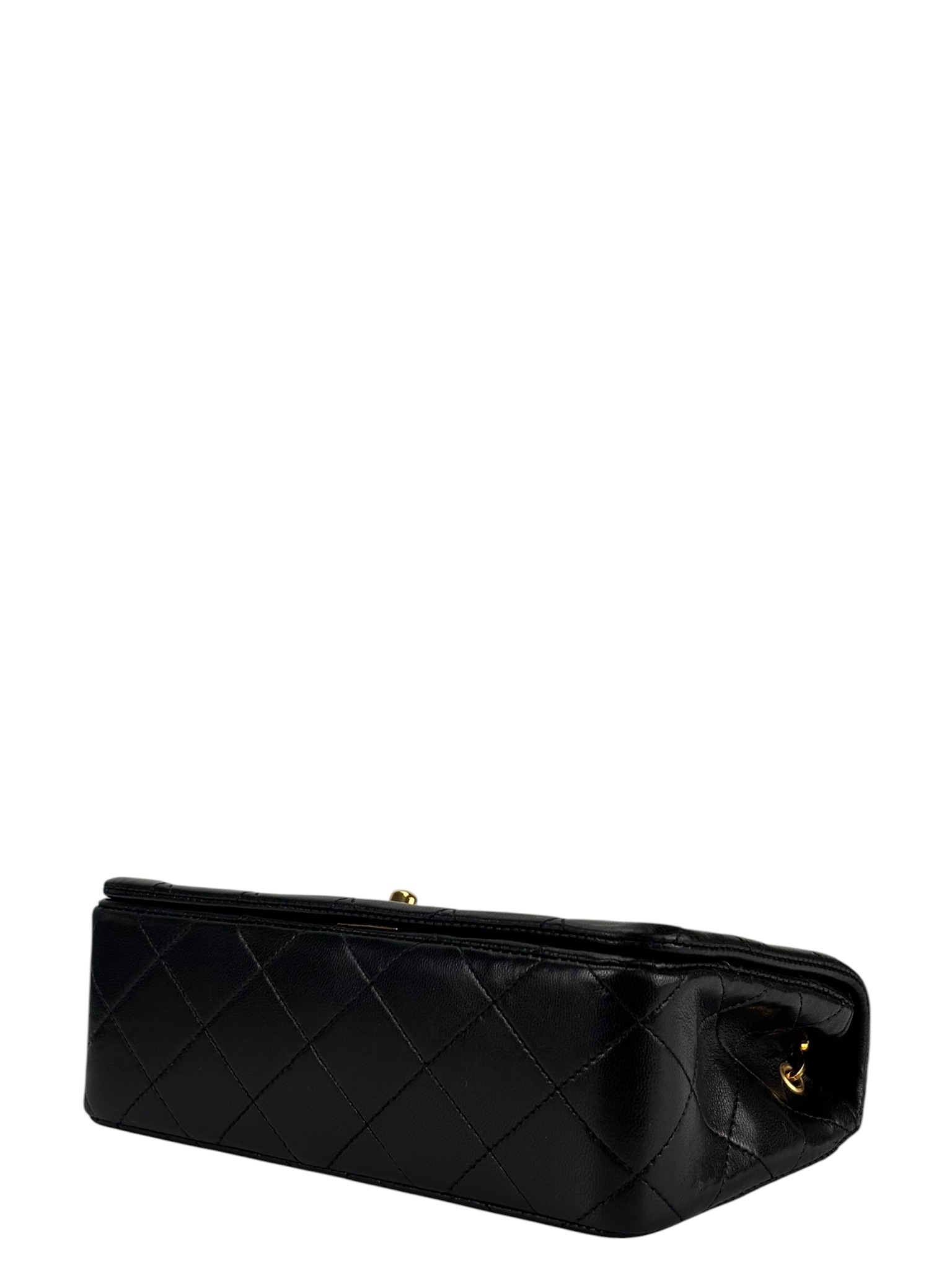 CHANEL - Full Flap Bag Black Lambskin Gold Hardware
