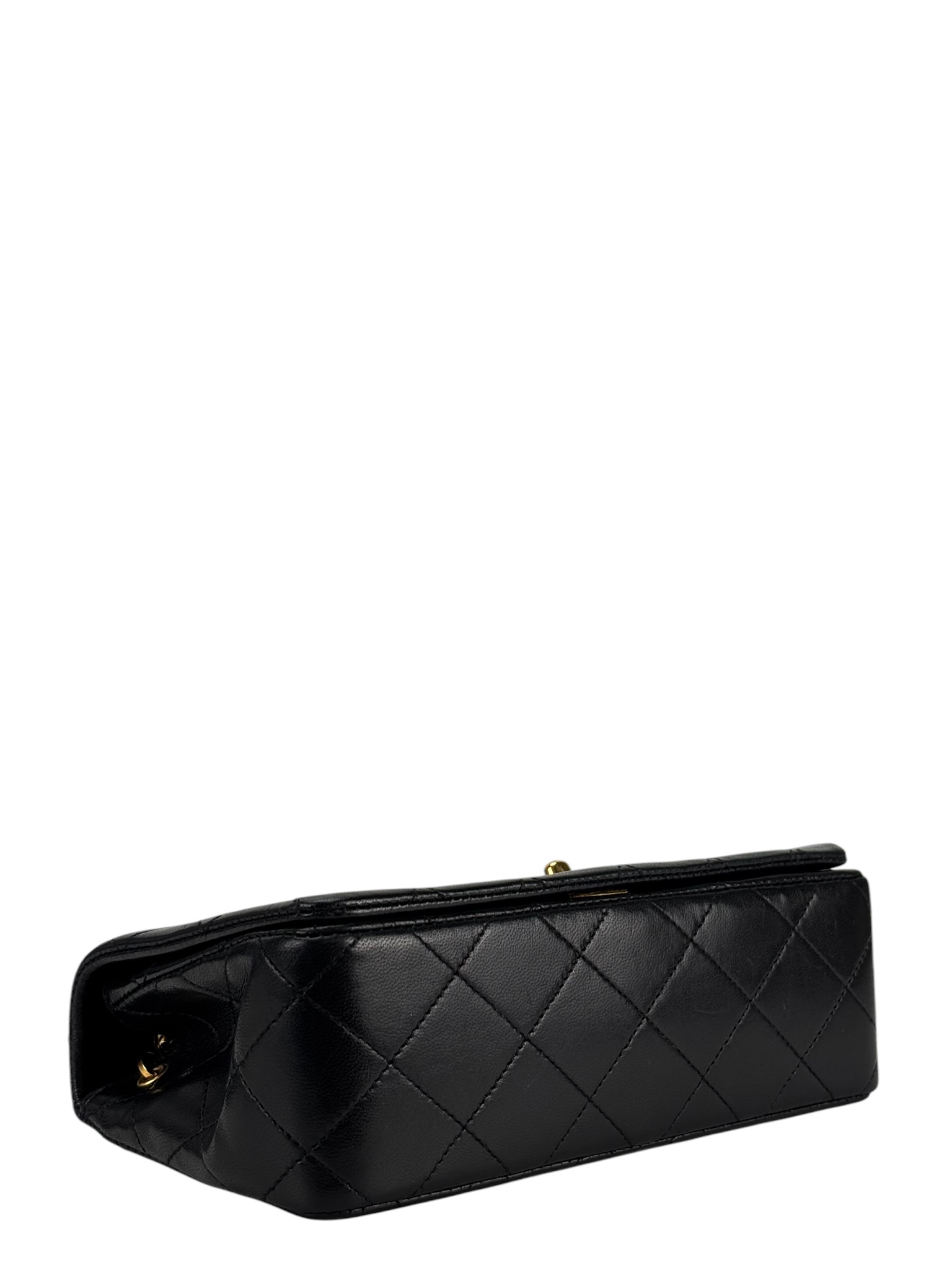 CHANEL - Full Flap Bag Black Lambskin Gold Hardware