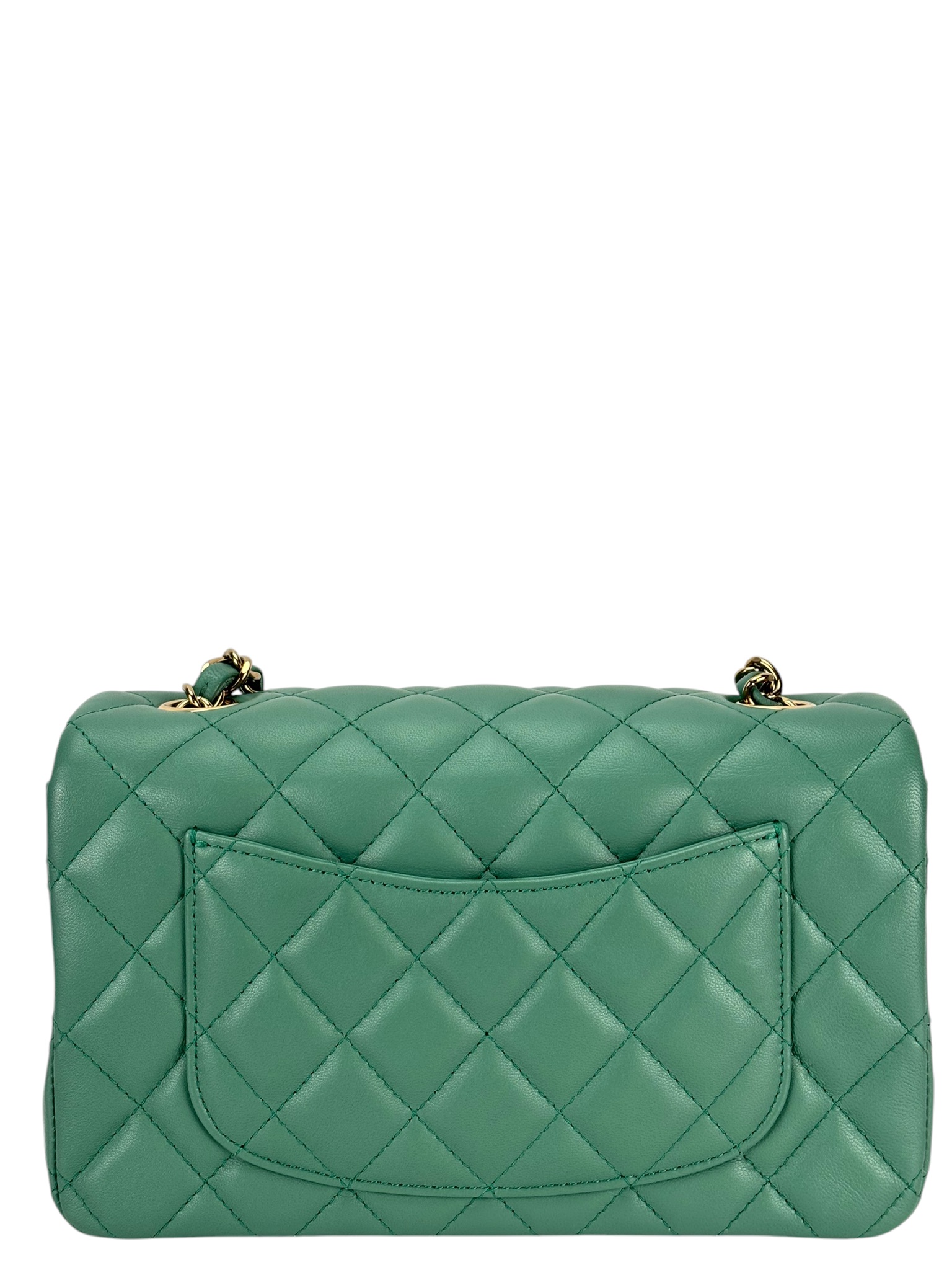 CHANEL - Mini 20 Flap Bag Green Lambskin GHW