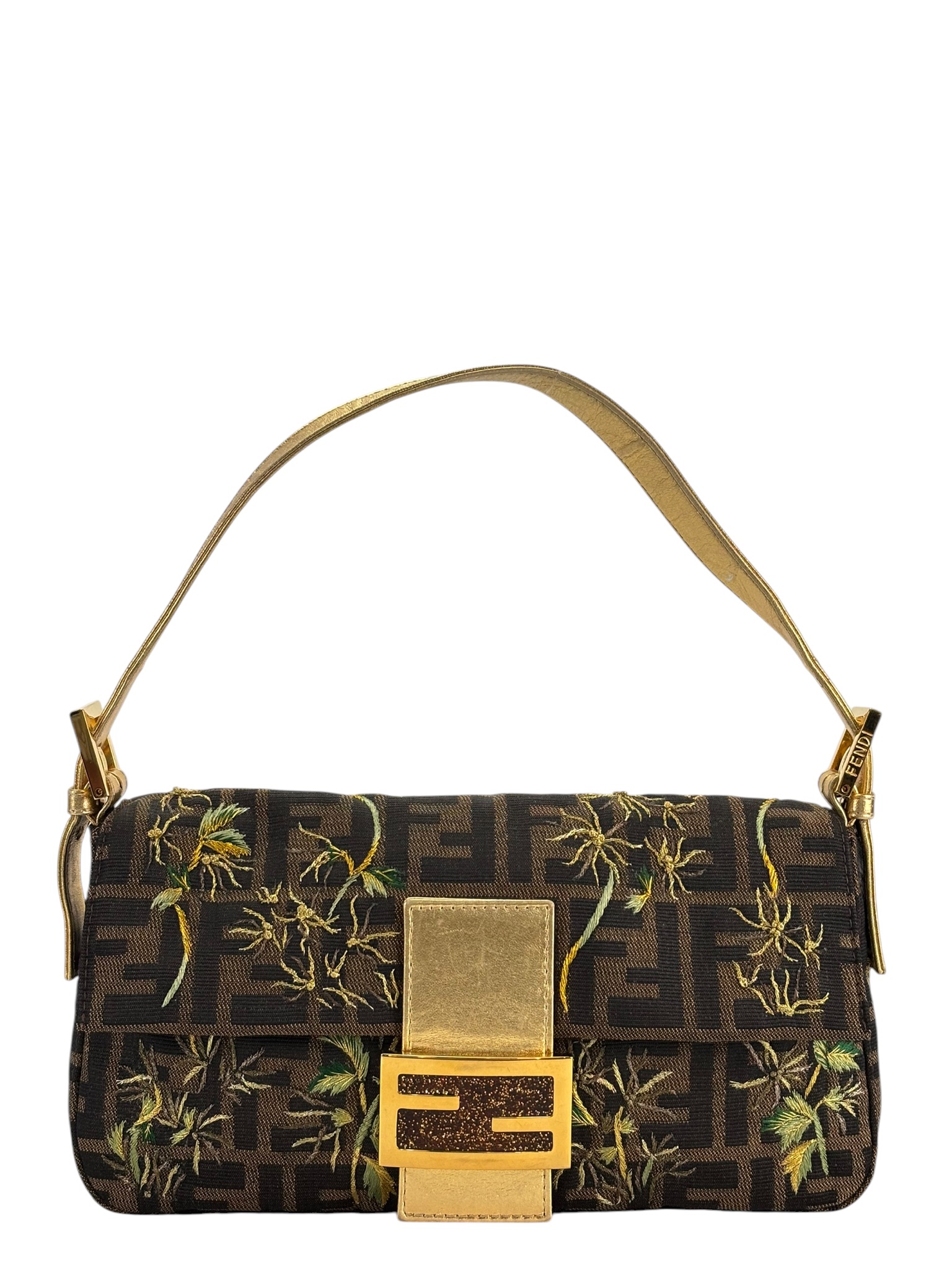 FENDI - Zucca Palm Tree Baguette Bag