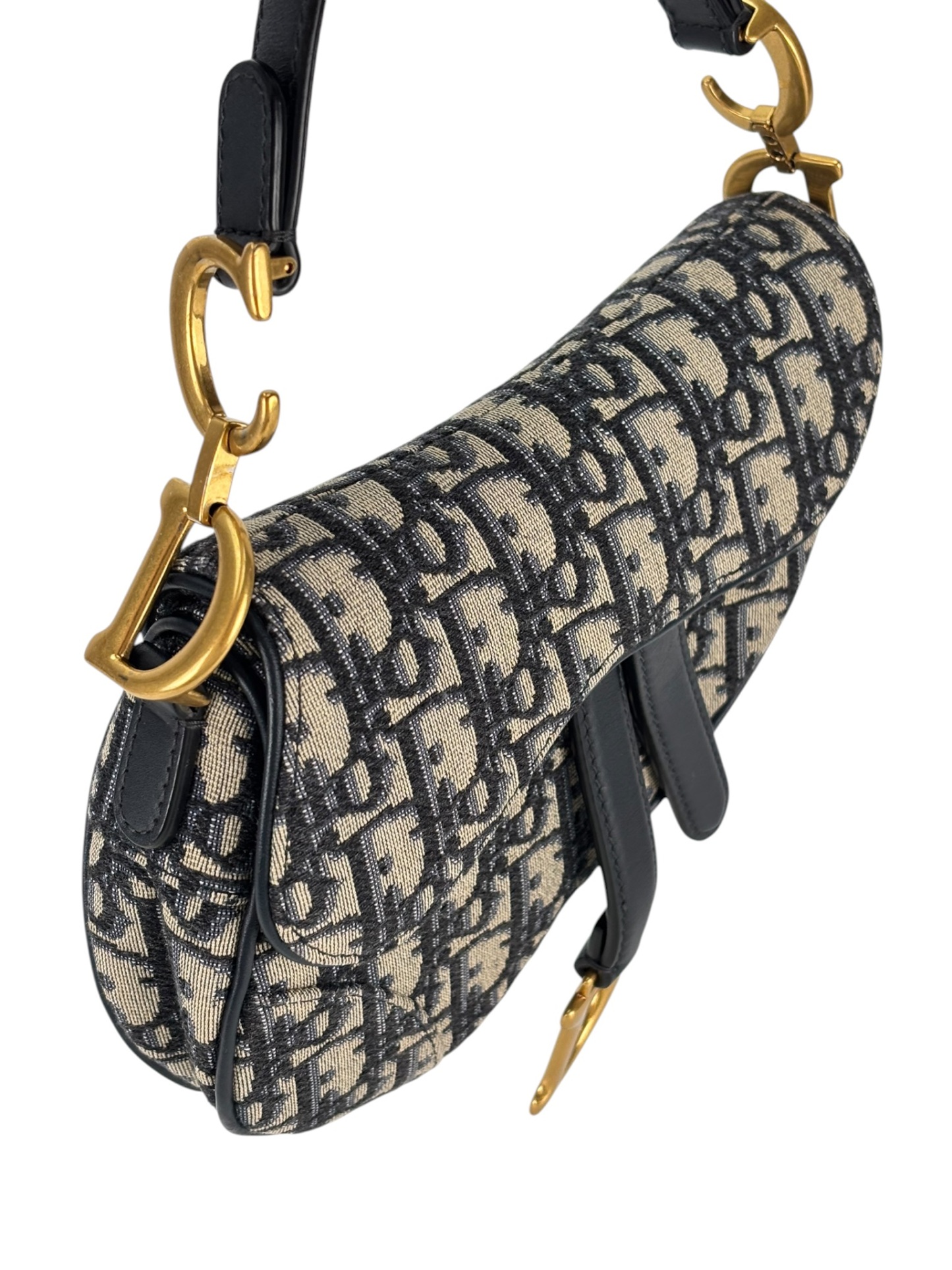 Dior SADDLE グローブD金具トロッター ブラック ラムレザー CHRISTIAN DIOR - Navy Trotter Saddle Handbag – Camellia Vintage Tokyo
