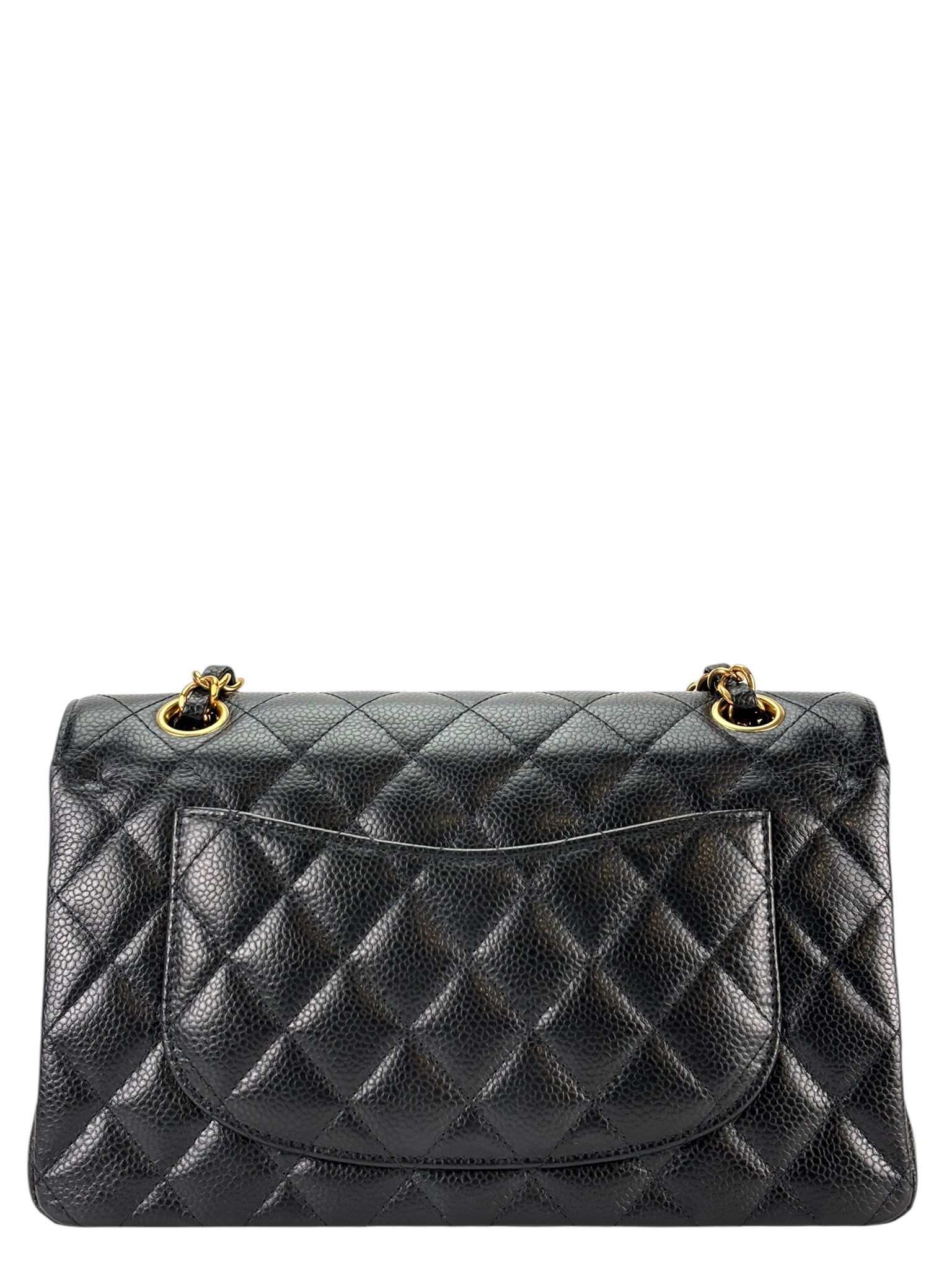 CHANEL - Small Classic Double Flap Bag Black Caviar Gold Hardware (CF23)