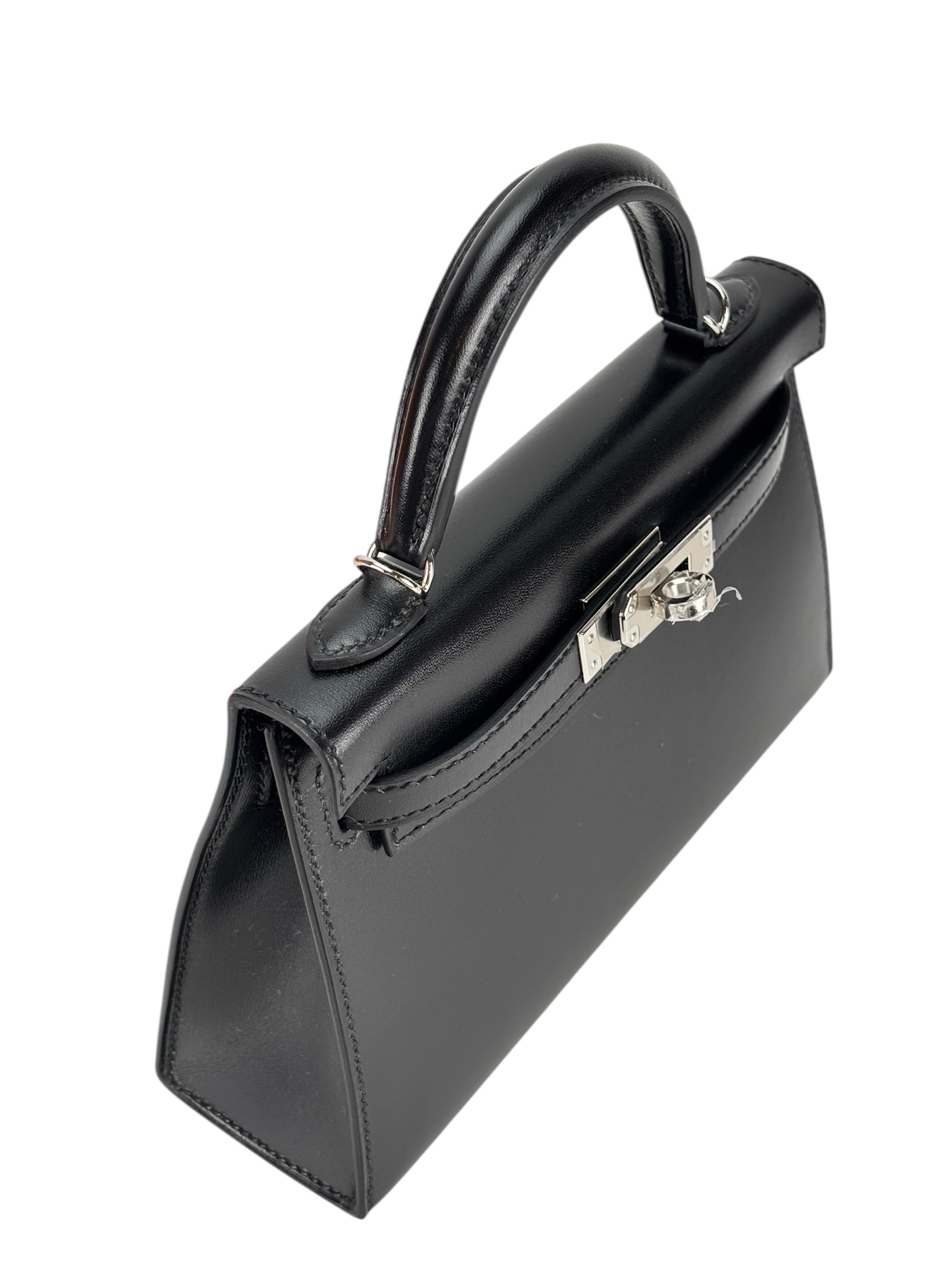 HERMES Mini Kelly Noir Box Palladium Hardware