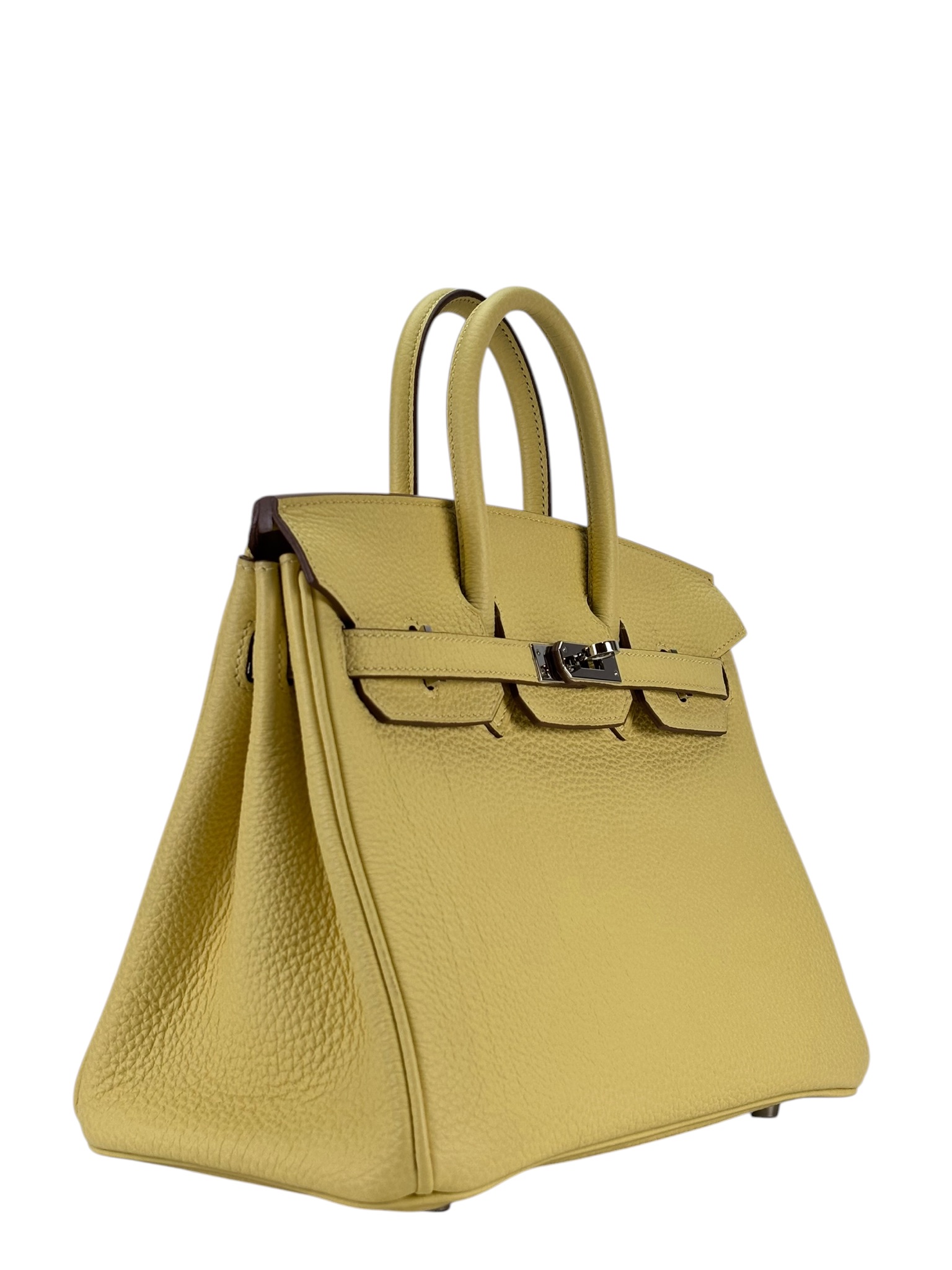 HERMES Birkin 25 Jaune Poussin Togo Palladium Hardware