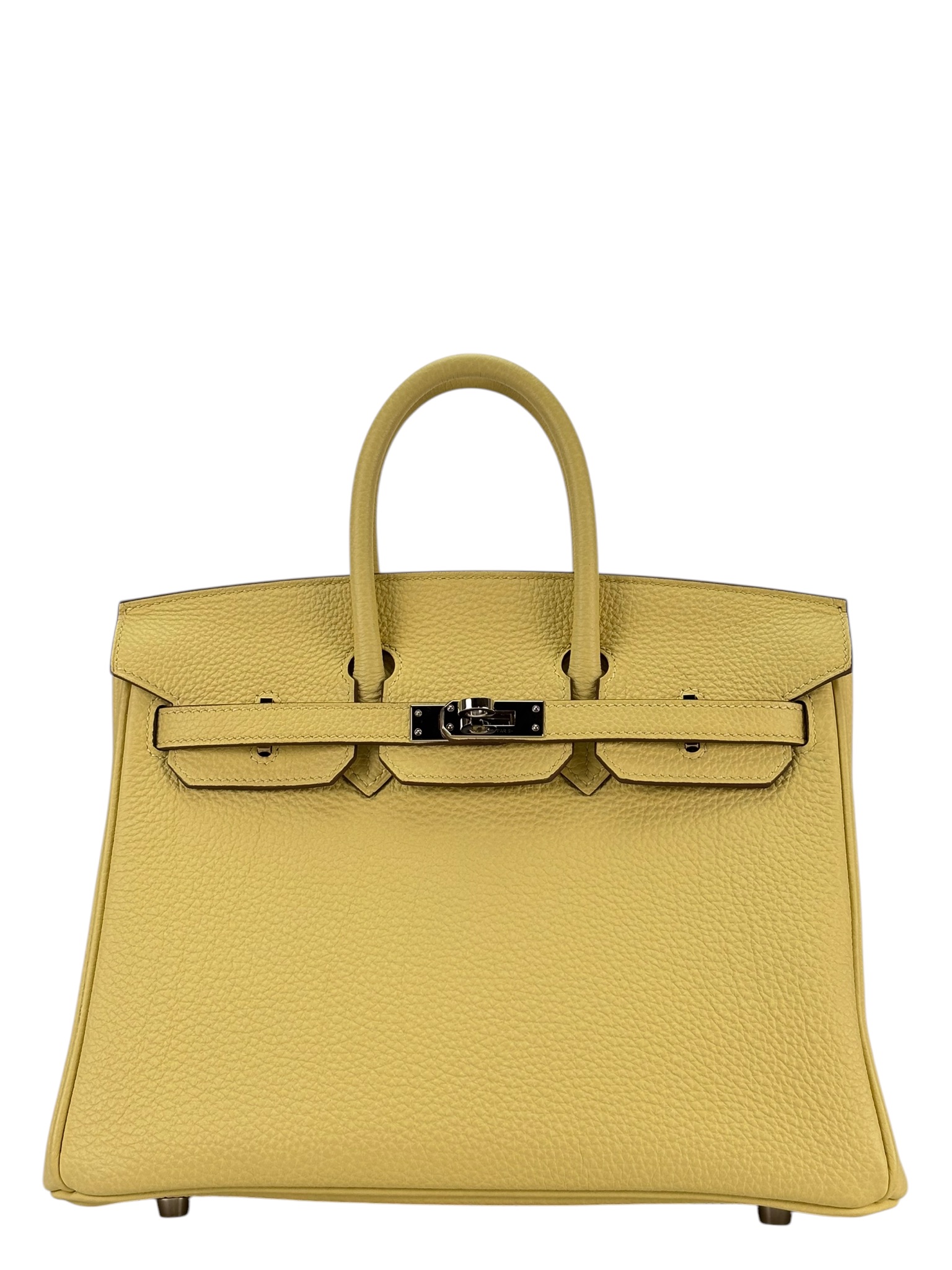 HERMES Birkin 25 Jaune Poussin Togo Palladium Hardware
