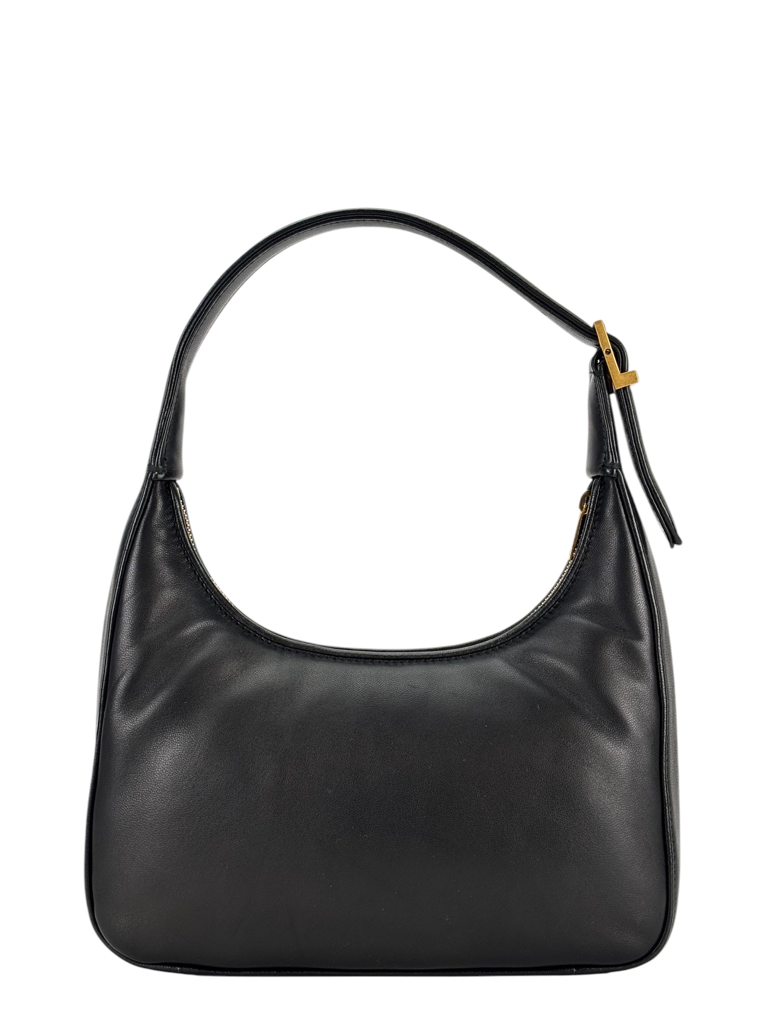 SAINT LAURENT - Black Lambskin Calypso Mini Hobo Shoulder Bag