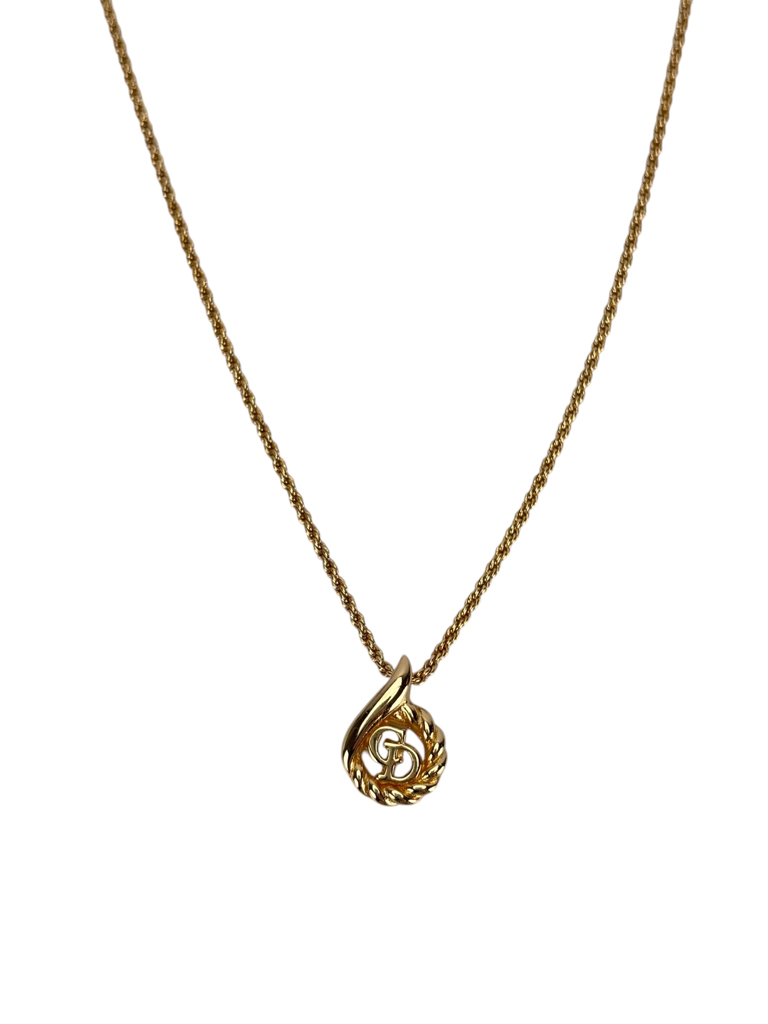 Dior - Necklace Pendant CD Logo Chain Gold Plated