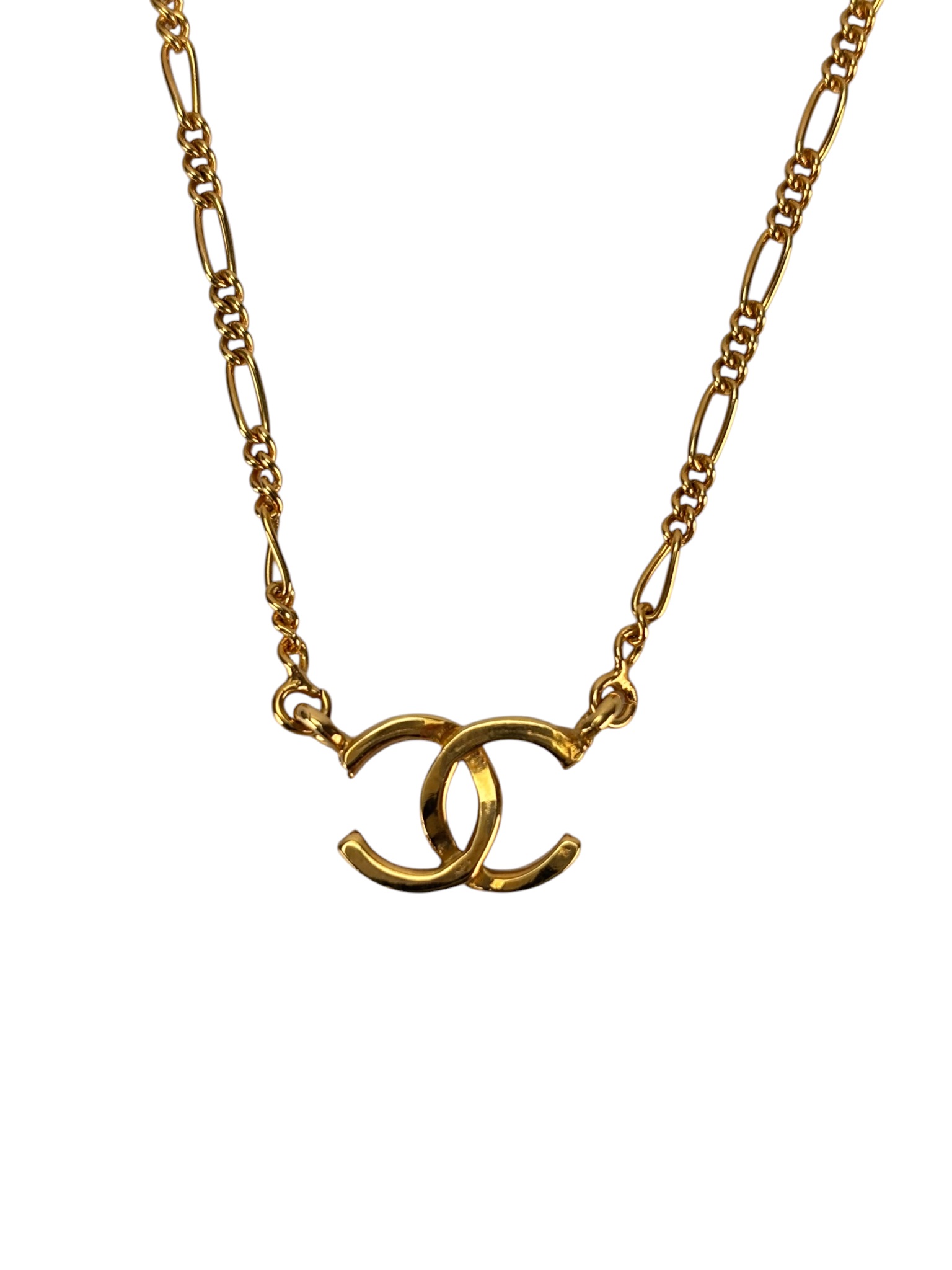 CHANEL - Gold CC logo Metal Necklace