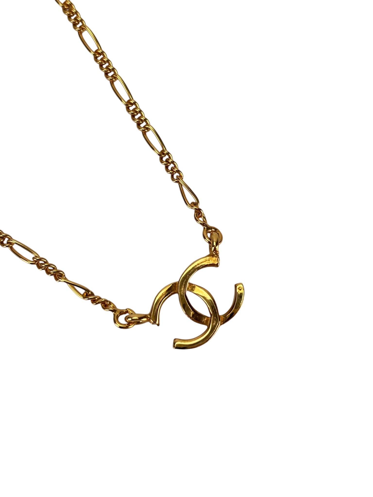 CHANEL - Gold CC logo Metal Necklace