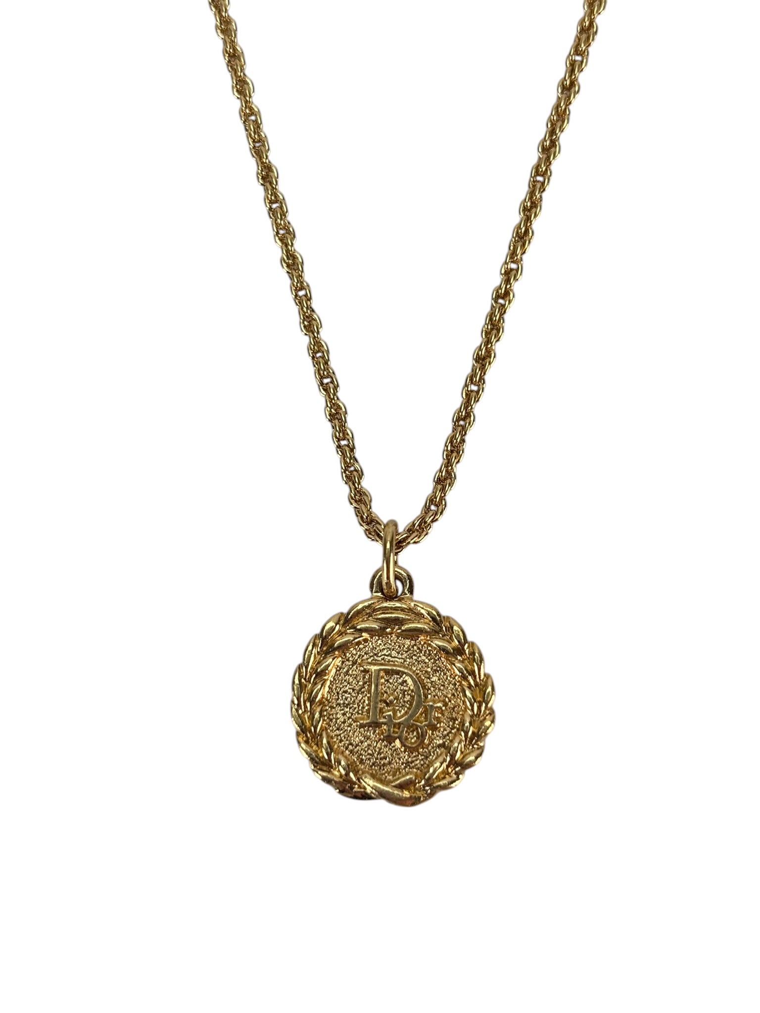 DIOR Laurel Design Trotter Logo Necklace