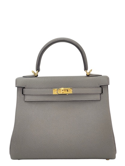 HERMES - Birkin 25 8F Etain Togo Gold Hardware