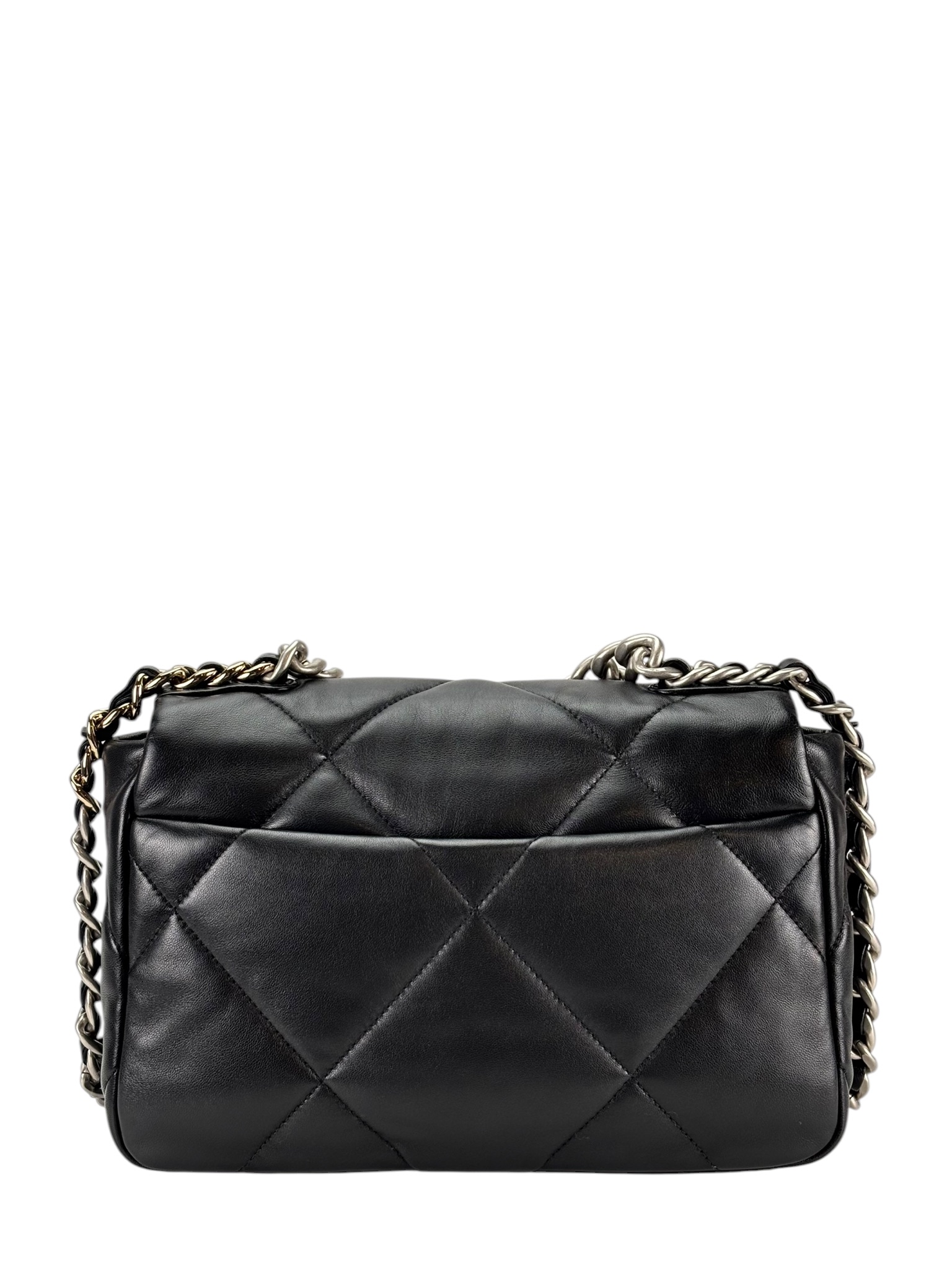CHANEL - Black Lambskin 19 Flap Bag Small