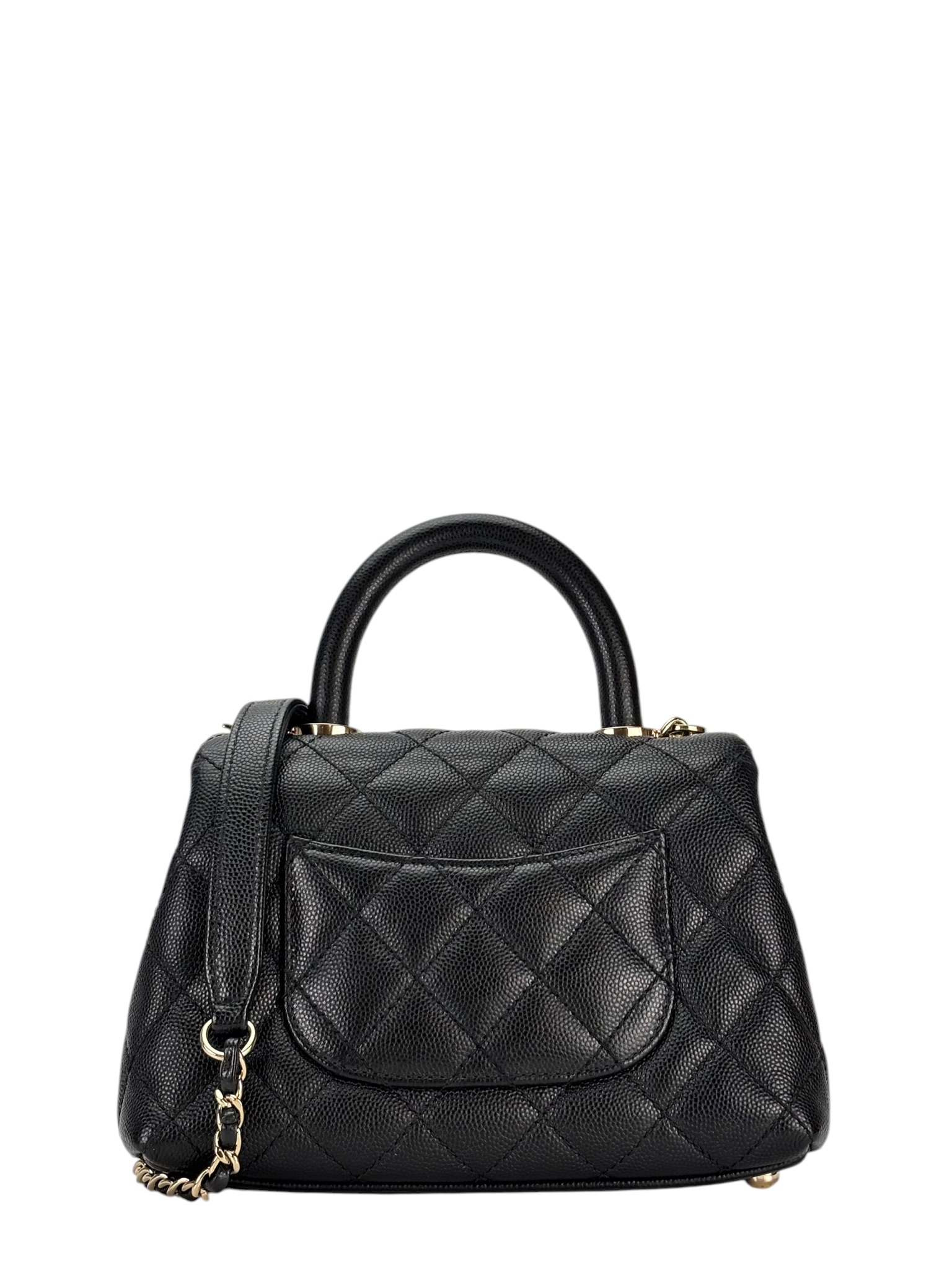 CHANEL - Black Caviar Coco Handle Mini 2Way Shoulder Bag