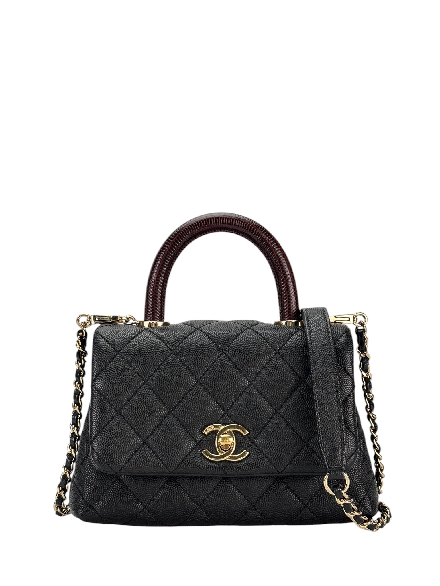 CHANEL - Coco Handle Small Black Caviar Gold Hardware