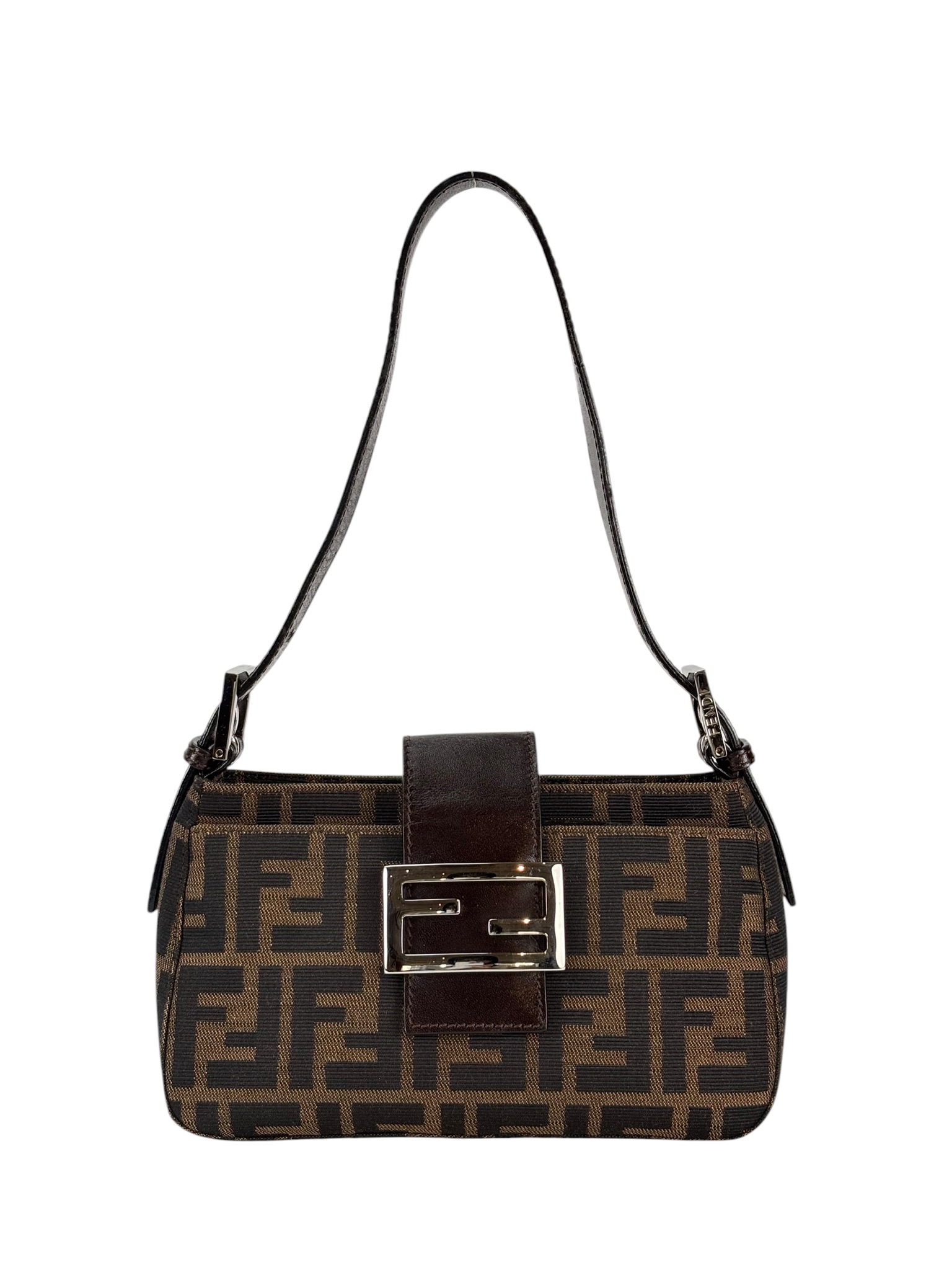 FENDI - Brown Zucca Mini Mamma Baguette Shoulder Bag 