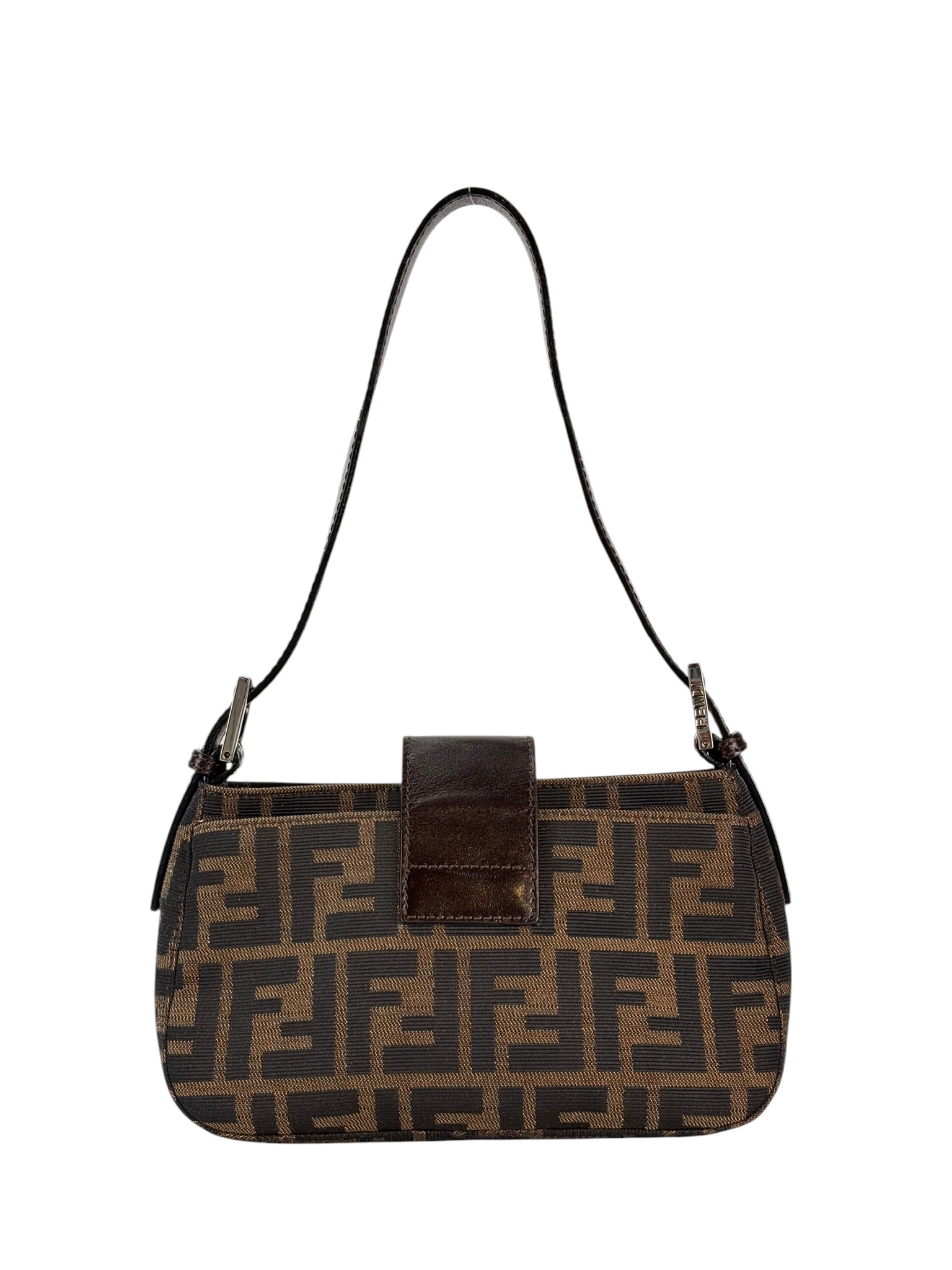 FENDI - Brown Zucca Mini Mamma Baguette Shoulder Bag 