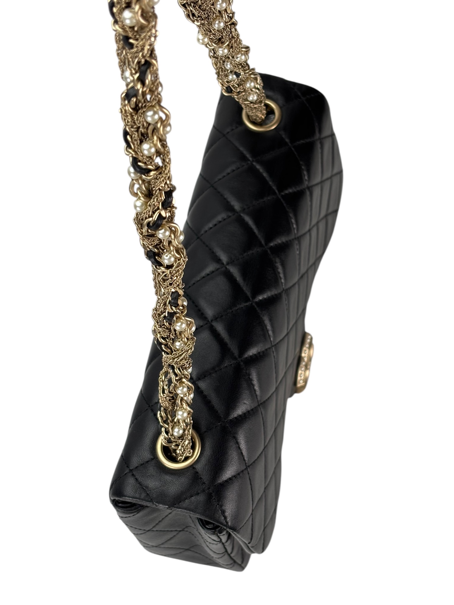 CHANEL - Black Lambskin Matelasse Westminster Chain Shoulder Bag