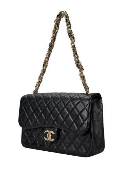 CHANEL - Black Lambskin Matelasse Westminster Chain Shoulder Bag