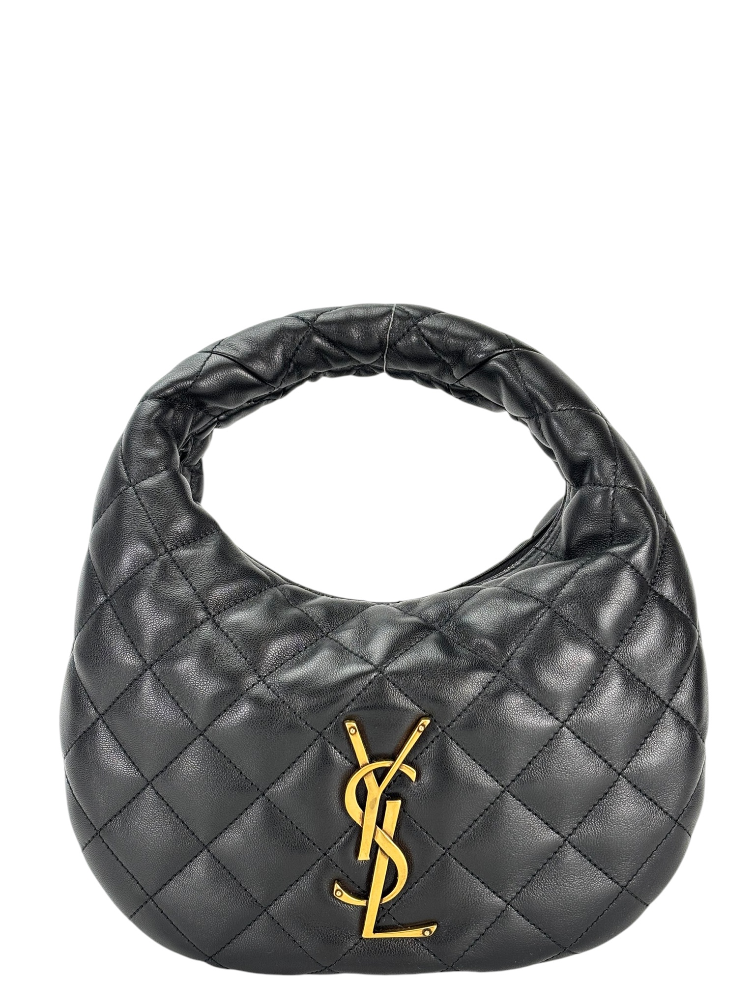SAINT LAURENT - Black Lambskin Icarino Handbag