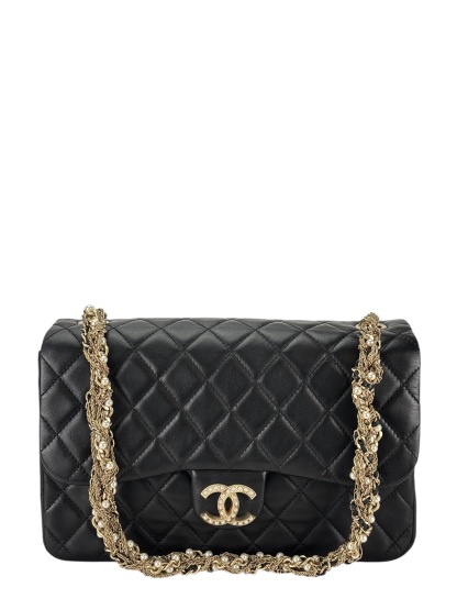 CHANEL - Black Lambskin Matelasse Westminster Chain Shoulder Bag
