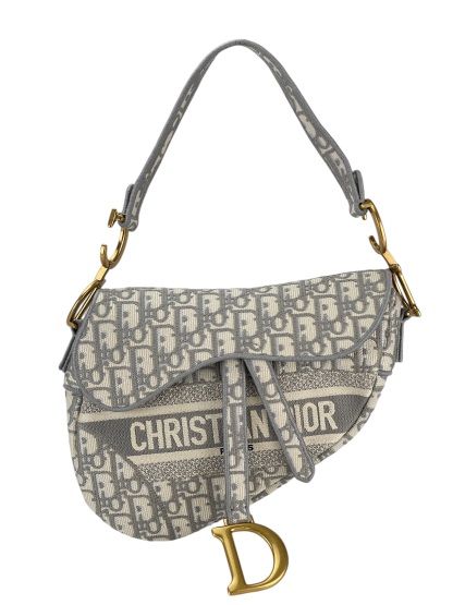 CHRISTIAN DIOR - Gray Canvas Trotter Saddle Bag – Camellia Vintage