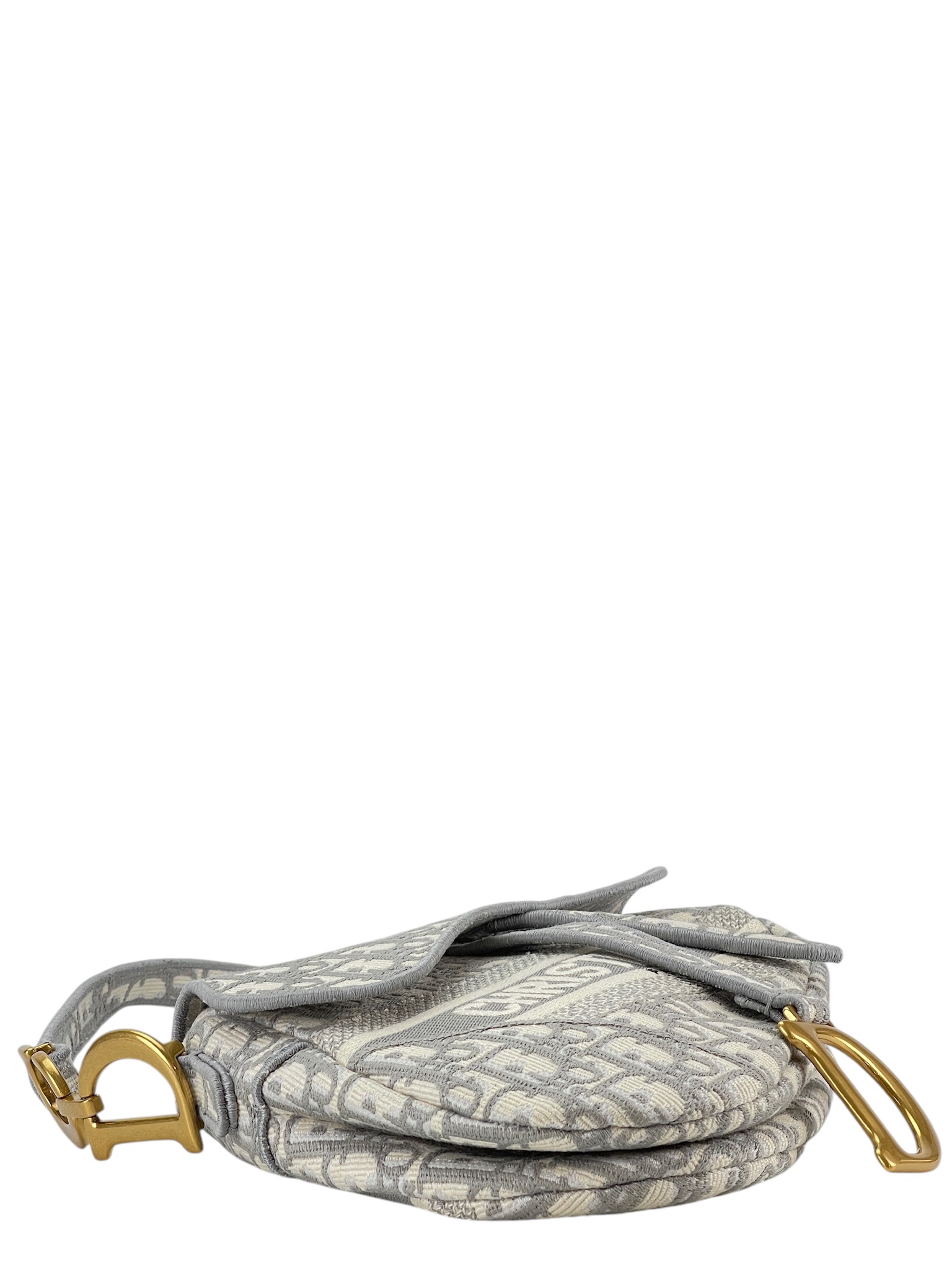 CHRISTIAN DIOR - Gray Canvas Trotter Saddle Bag – Camellia Vintage