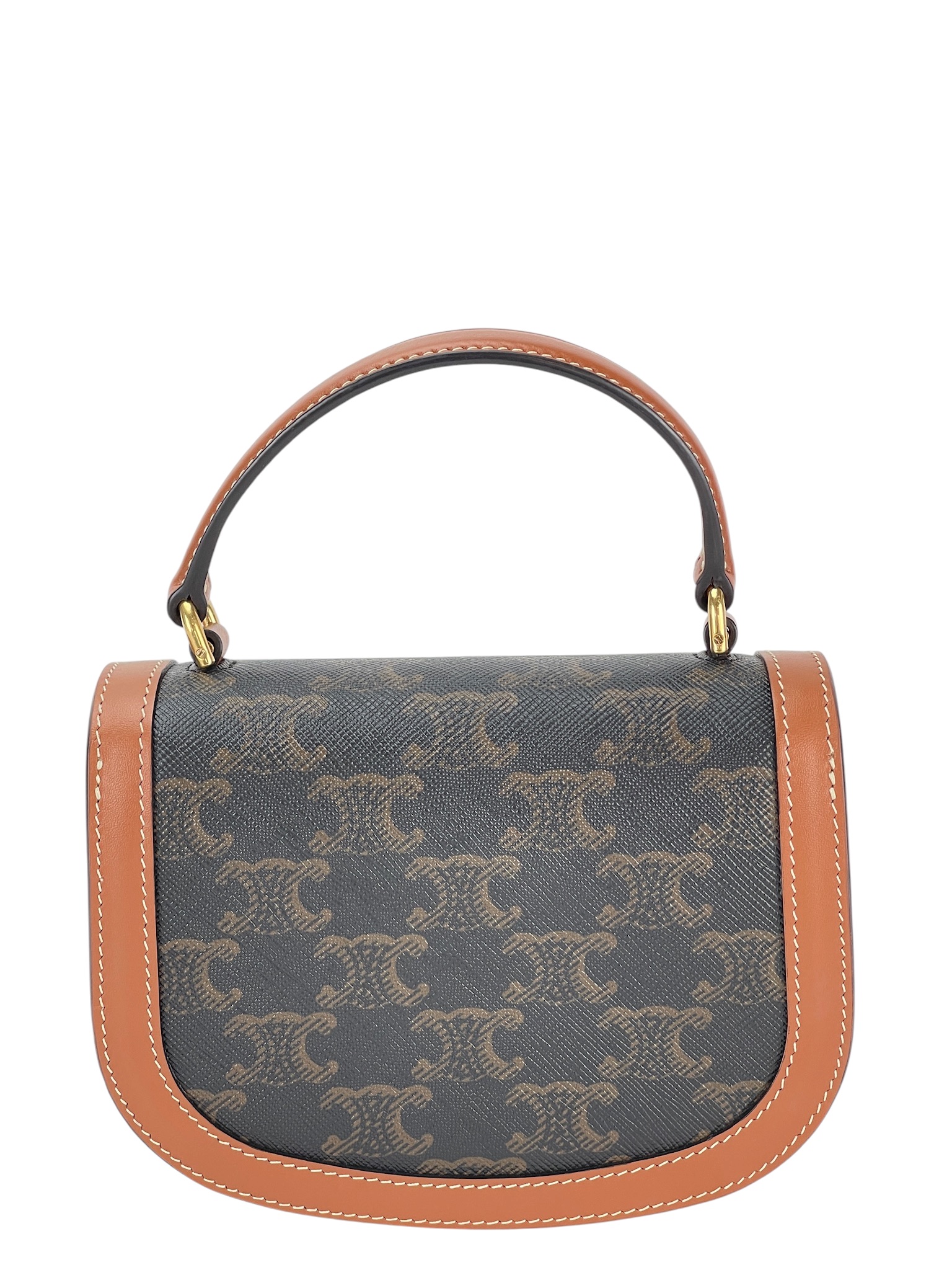 CELINE - Brown Canvas Triomphe Mini Besace Clea 2-Way Bag
