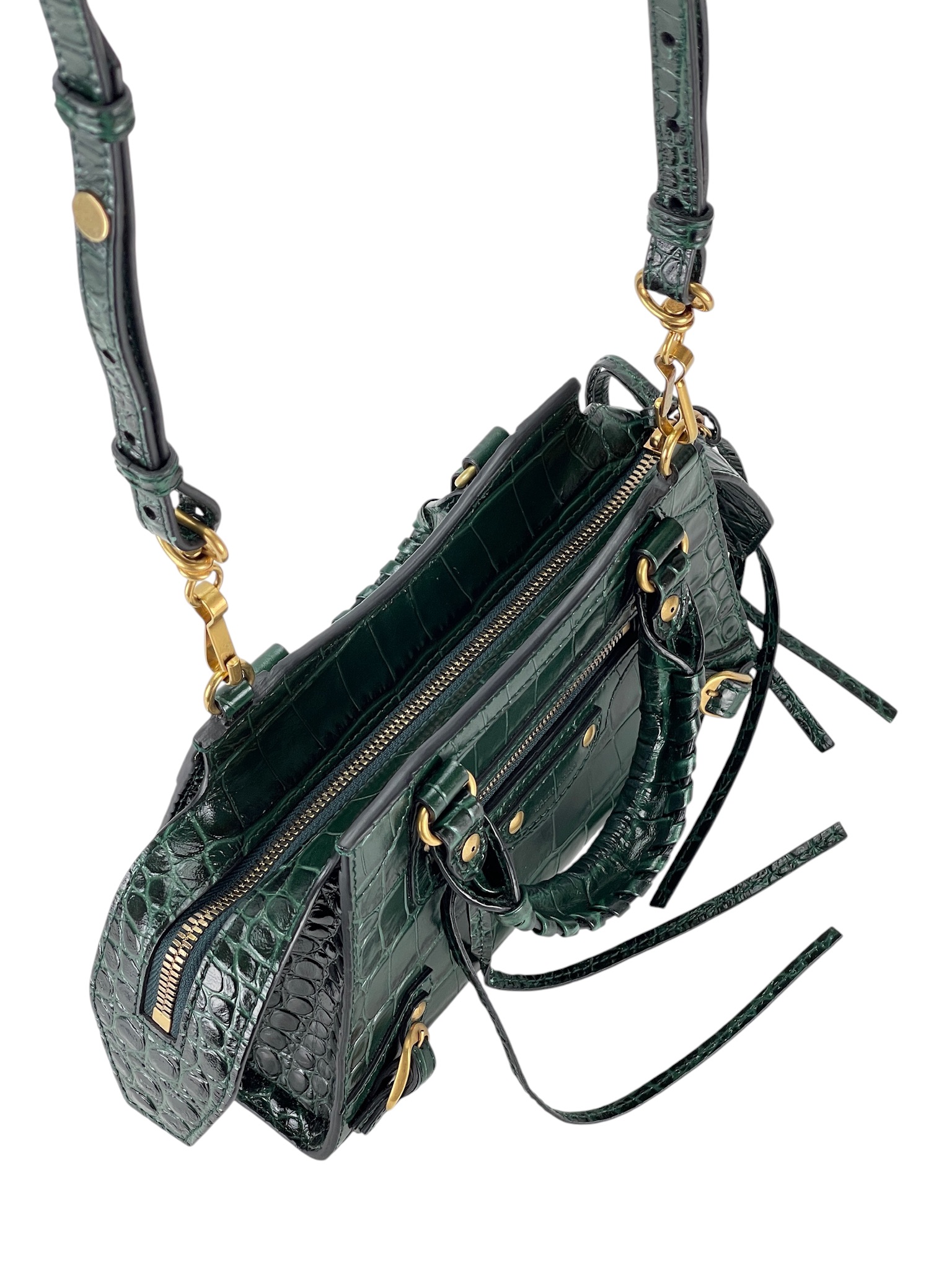 BALENCIAGA - Green Leather Neo Classic Shoulder Bag – Camellia