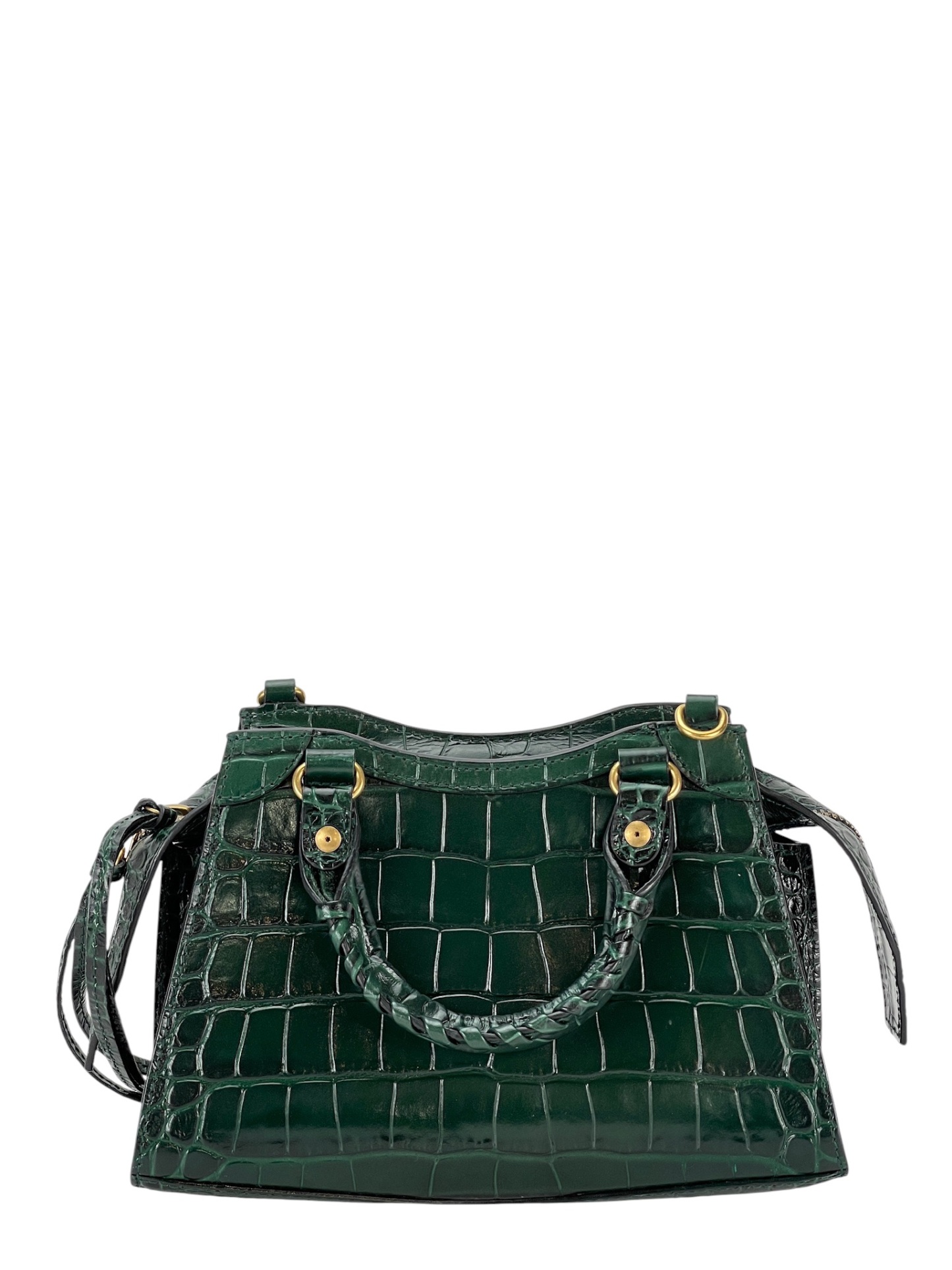 BALENCIAGA - Green Leather Neo Classic Shoulder Bag – Camellia