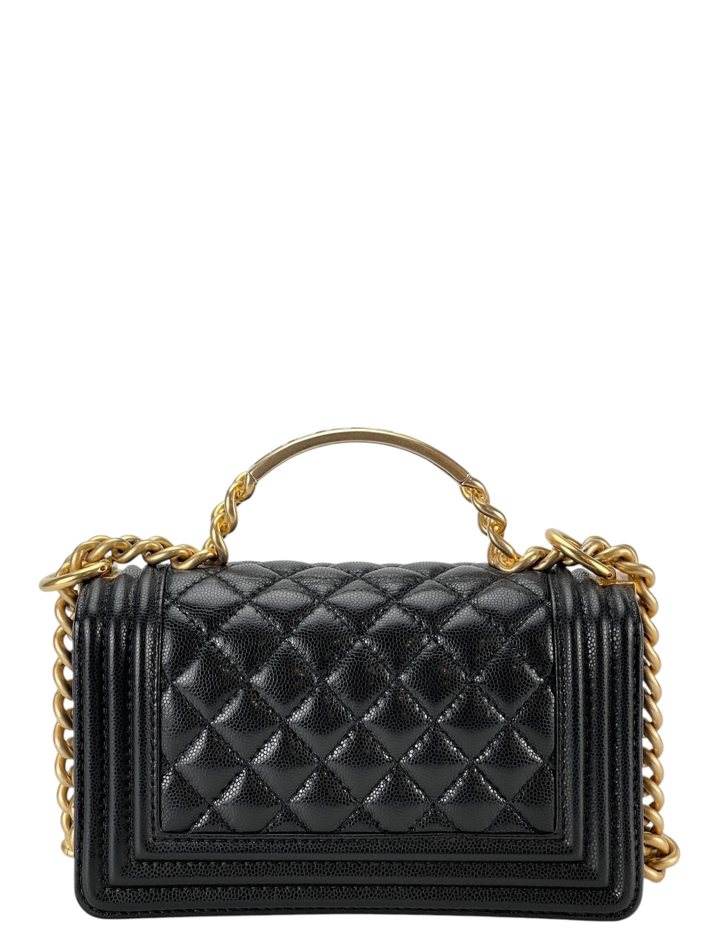 CHANEL - 23B Small Boy CoCo Top Handle Bag Black Caviar Gold