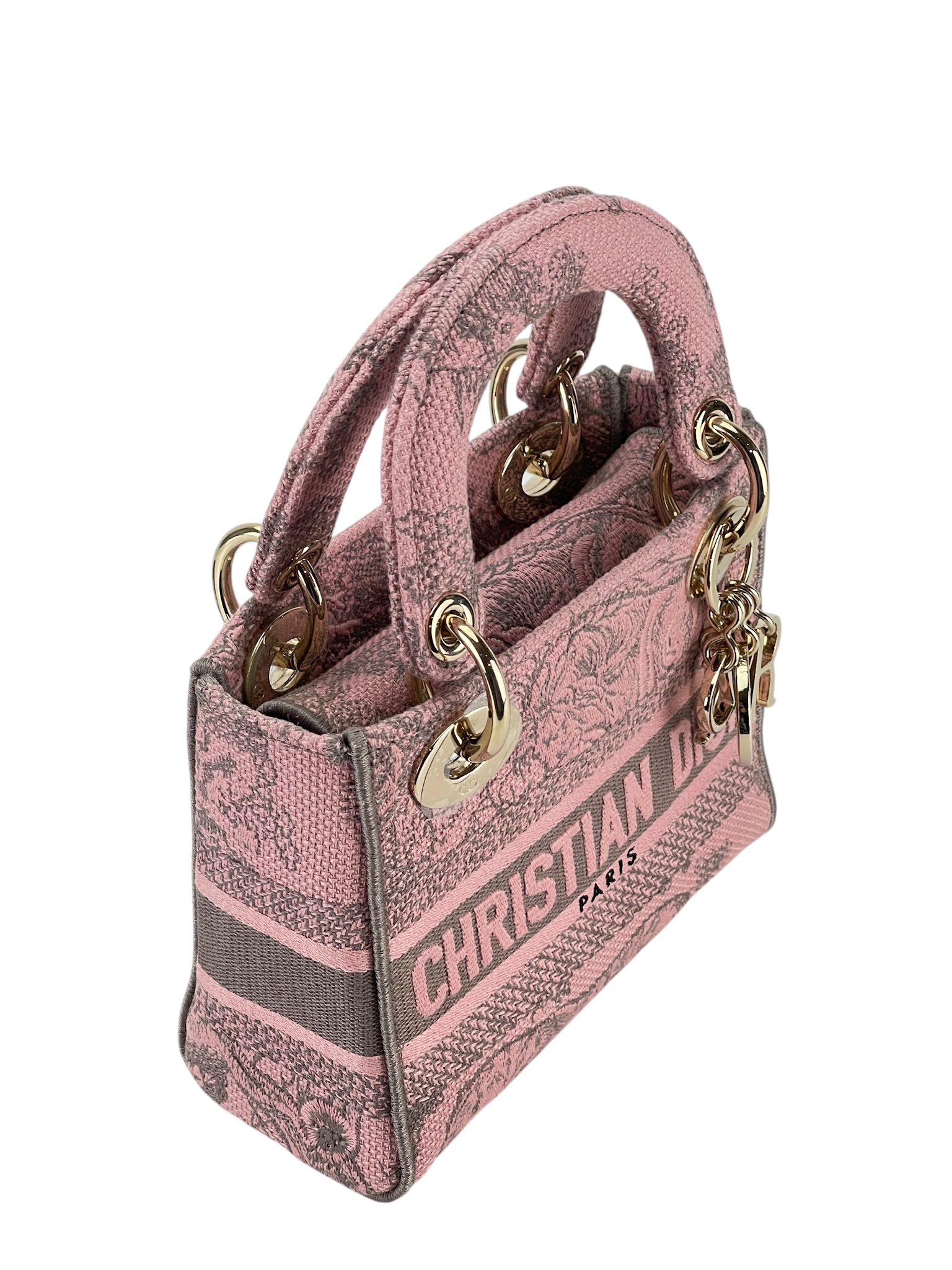 CHRISTIAN DIOR - Pink Canvas 2way Lady D-Lite Dior Bag – Camellia
