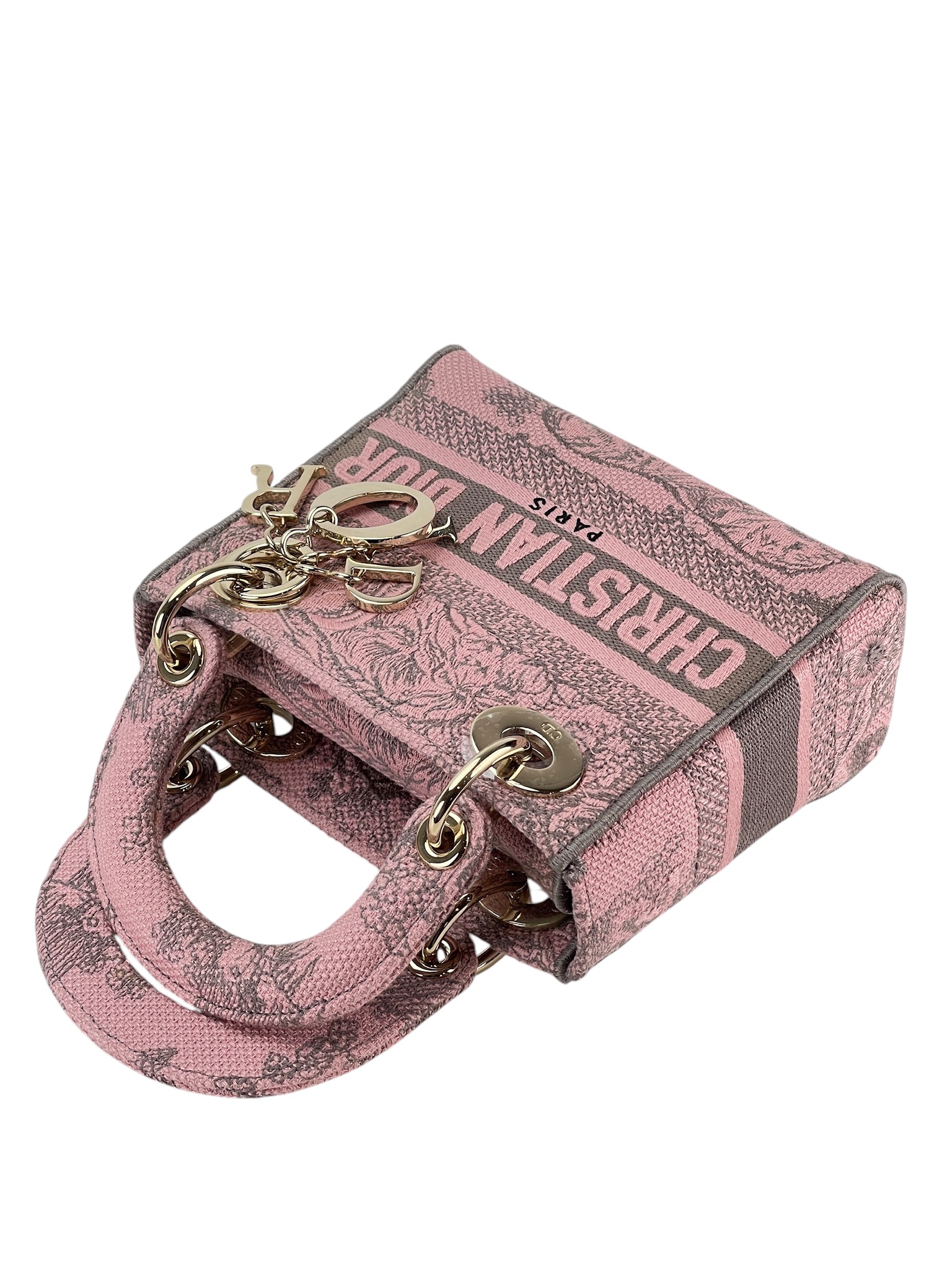 CHRISTIAN DIOR - Pink Canvas 2way Lady D-Lite Dior Bag – Camellia