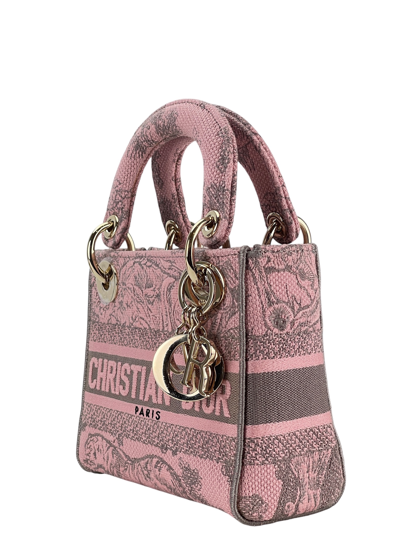 【Christian Dior】ハンドバッグ【D-LITE】 CHRISTIAN DIOR - Pink Canvas 2way Lady D-Lite Dior Bag – Camellia