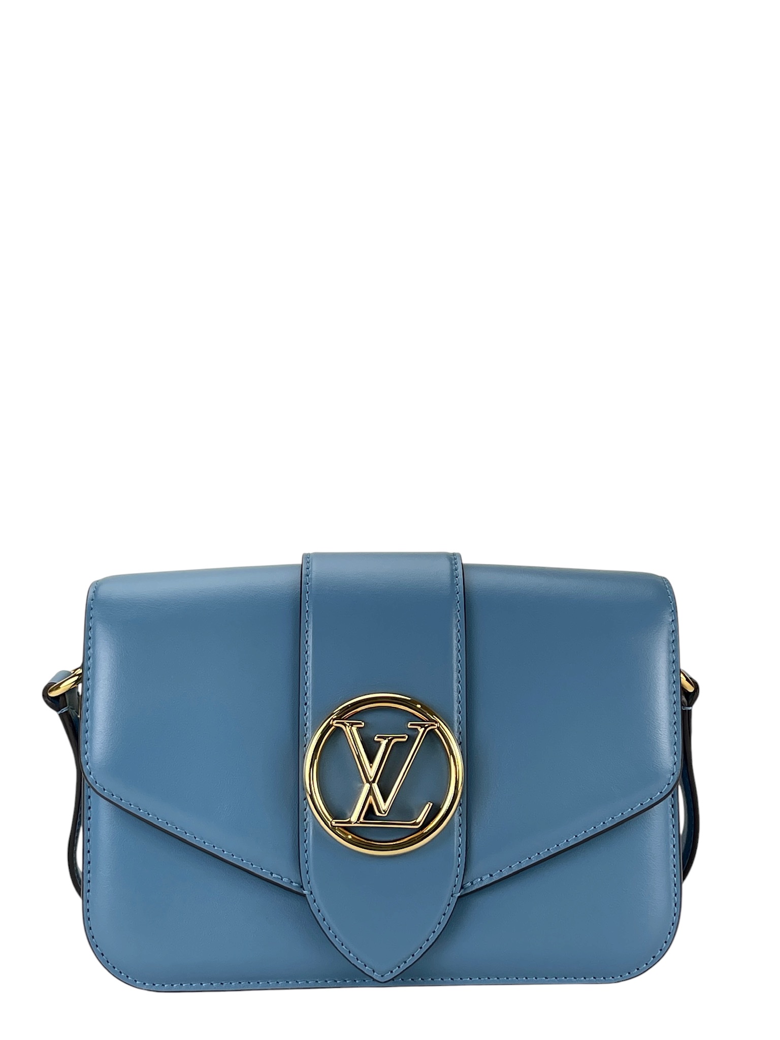 LOUIS VUITTON - Blue Calfskin Smooth Pont 9 Bag