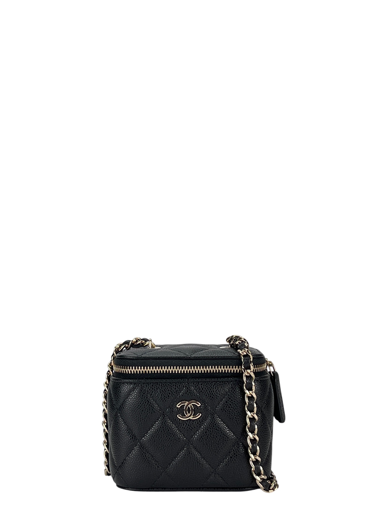 CHANEL - Mini Handle Vanity Case Gold Chain