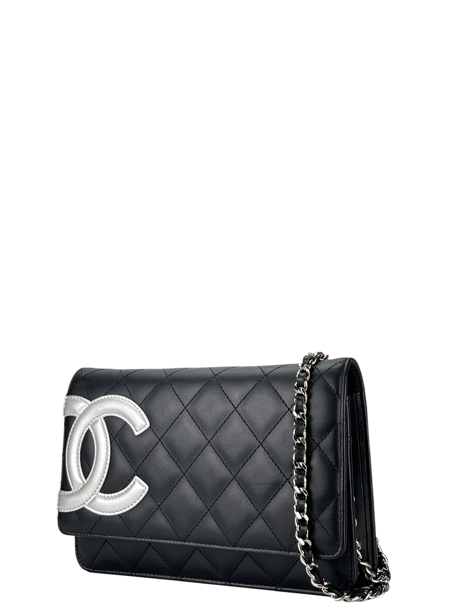 CHANEL - Black Calfskin Cambon Wallet On Chain (WOC) – Camellia