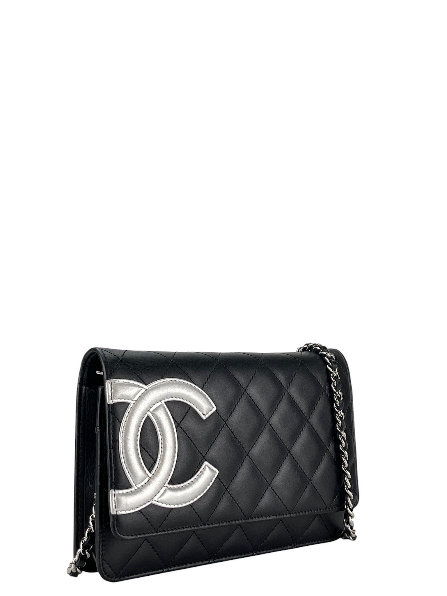 CHANEL - Black Calfskin Cambon Wallet On Chain (WOC) – Camellia