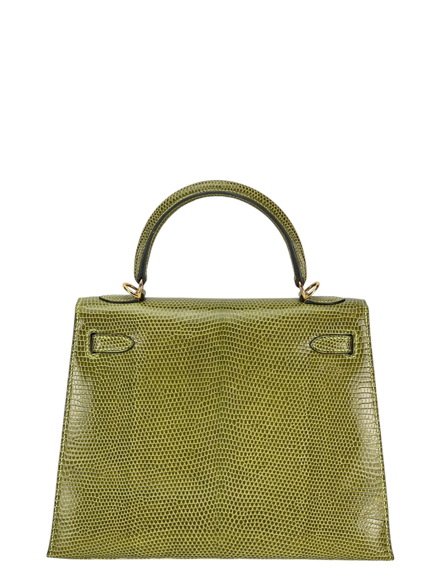 HERMES - Kelly 25 Vert Anis Lizard Leather Gold Hardware