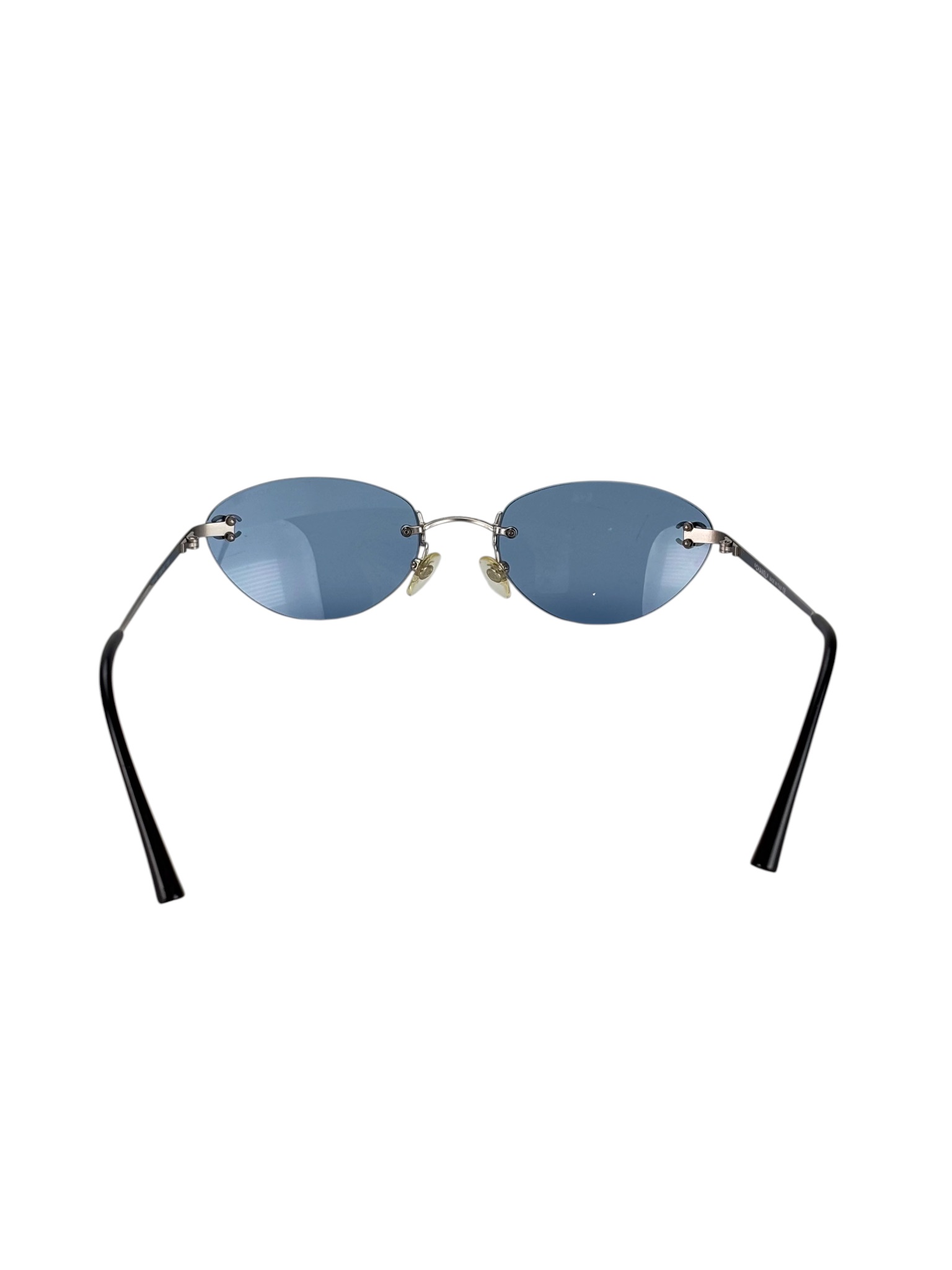 CHANEL - Blue Metal Silver CC Logo Sunglasses – Camellia Vintage Tokyo