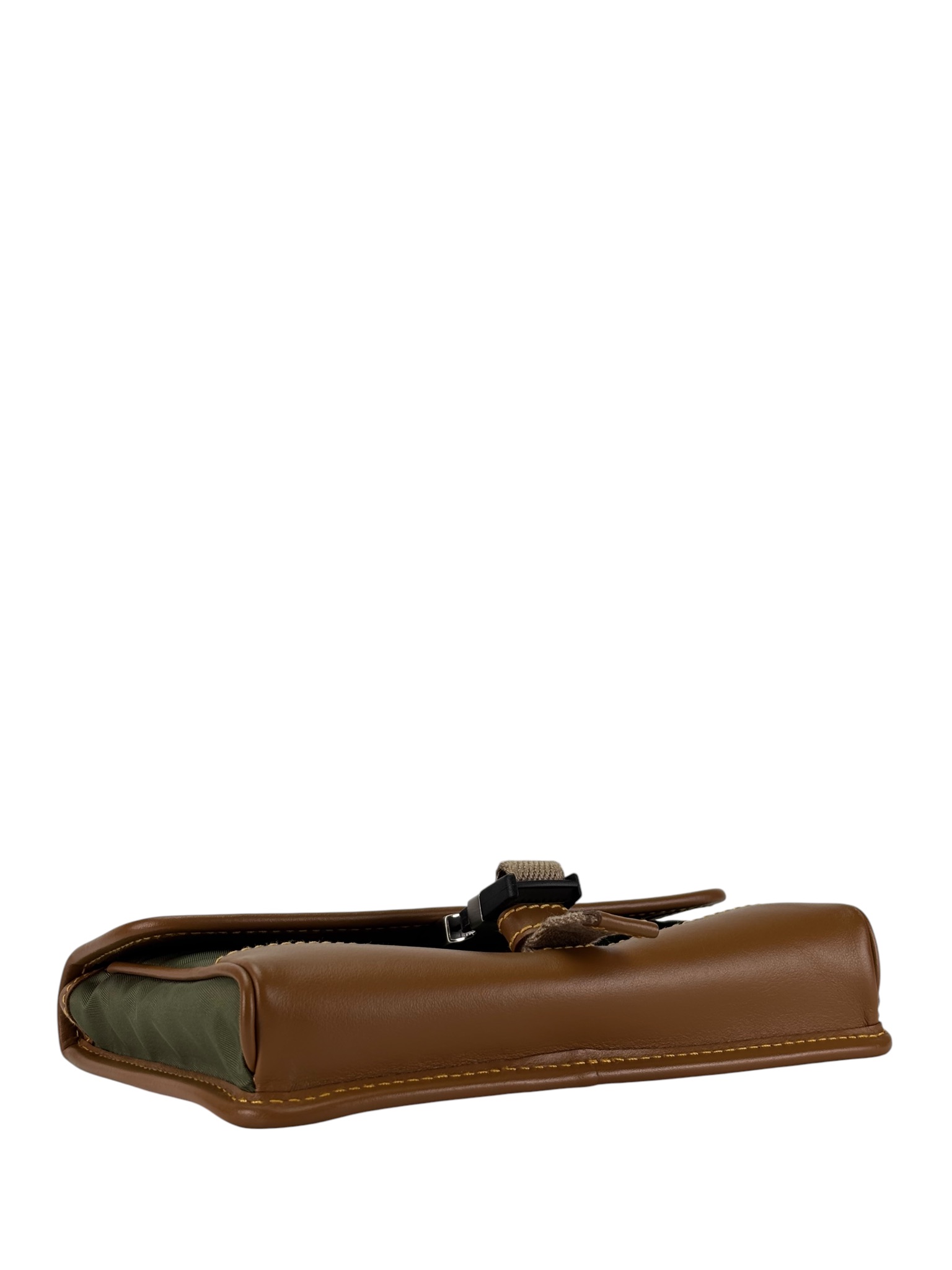 PRADA - Green Brown Re-Nylon Leather Smartphone Case Bag