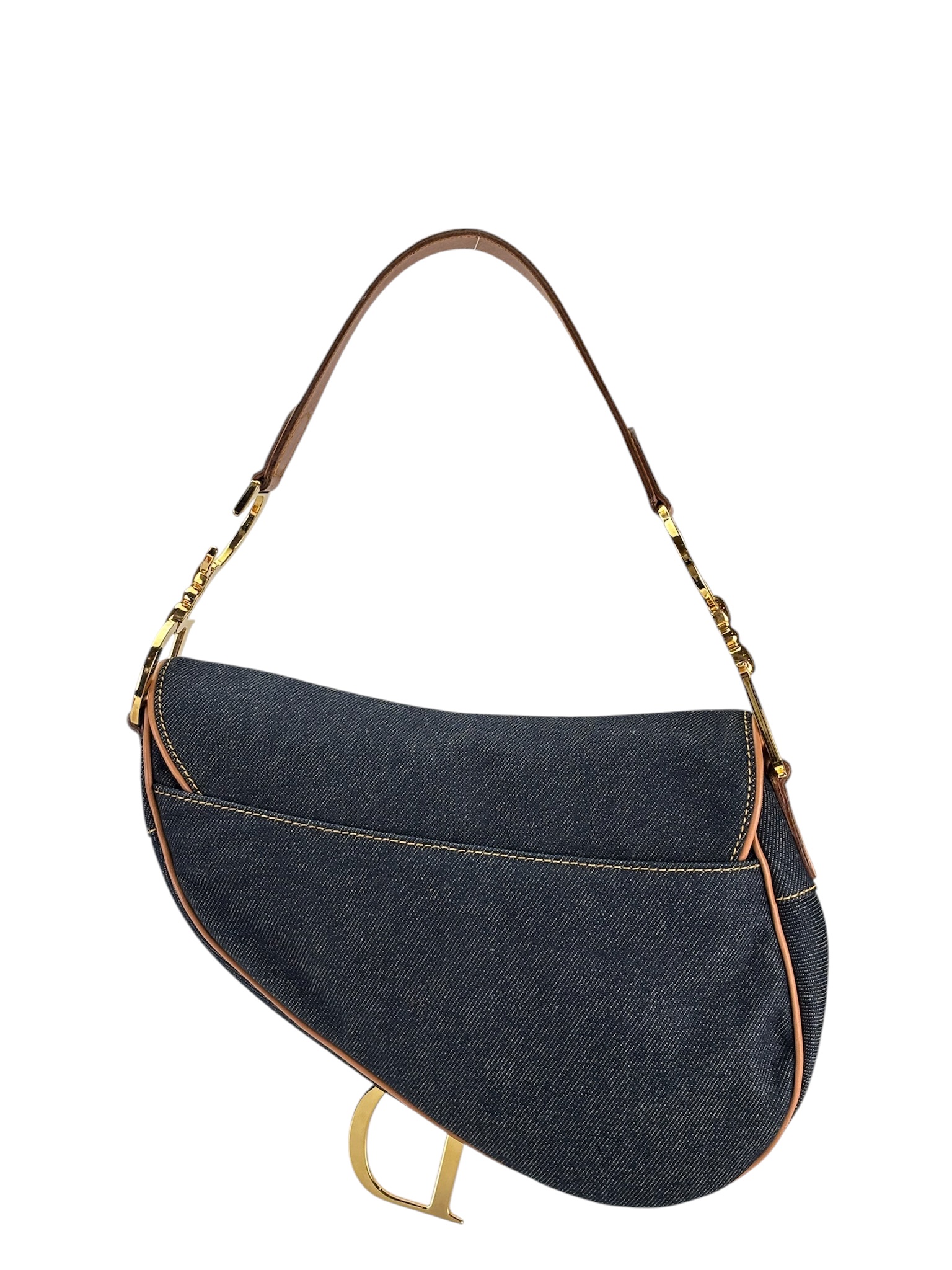 CHRISTIAN DIOR - Navy Denim Saddle Bag 