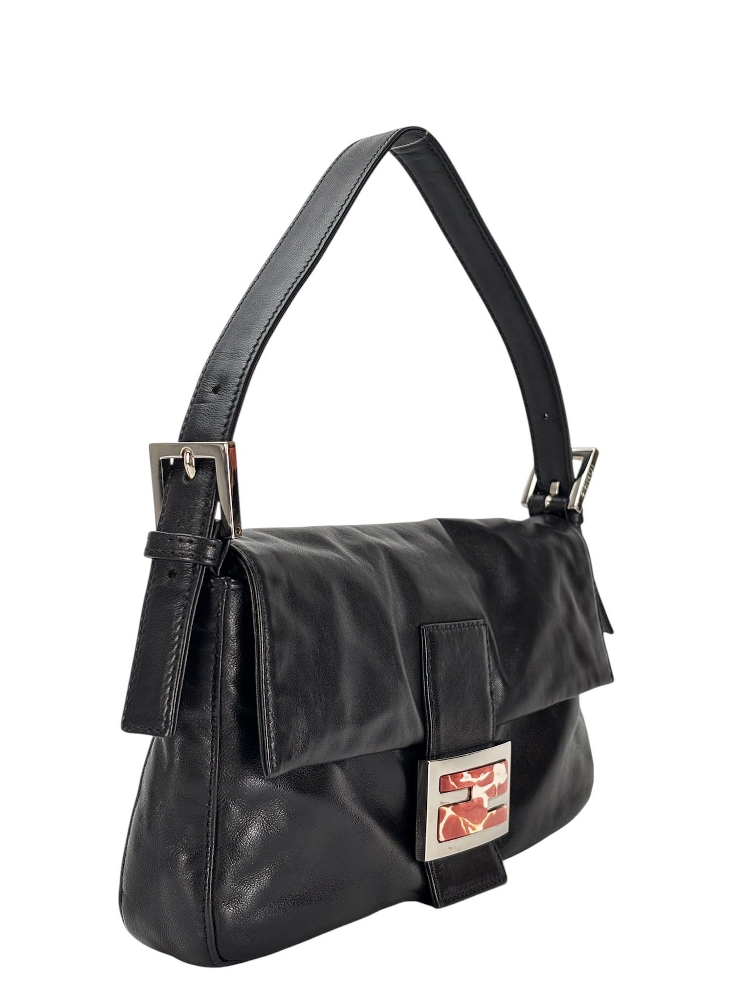 FENDI - Small Mamma Baguette Bag Black Lambskin 