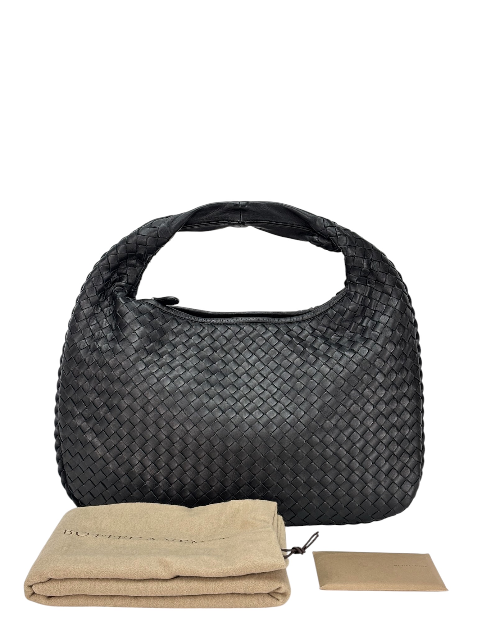 BOTTEGA VENETA - Black Leather Hobo Shoulder Bag – Camellia