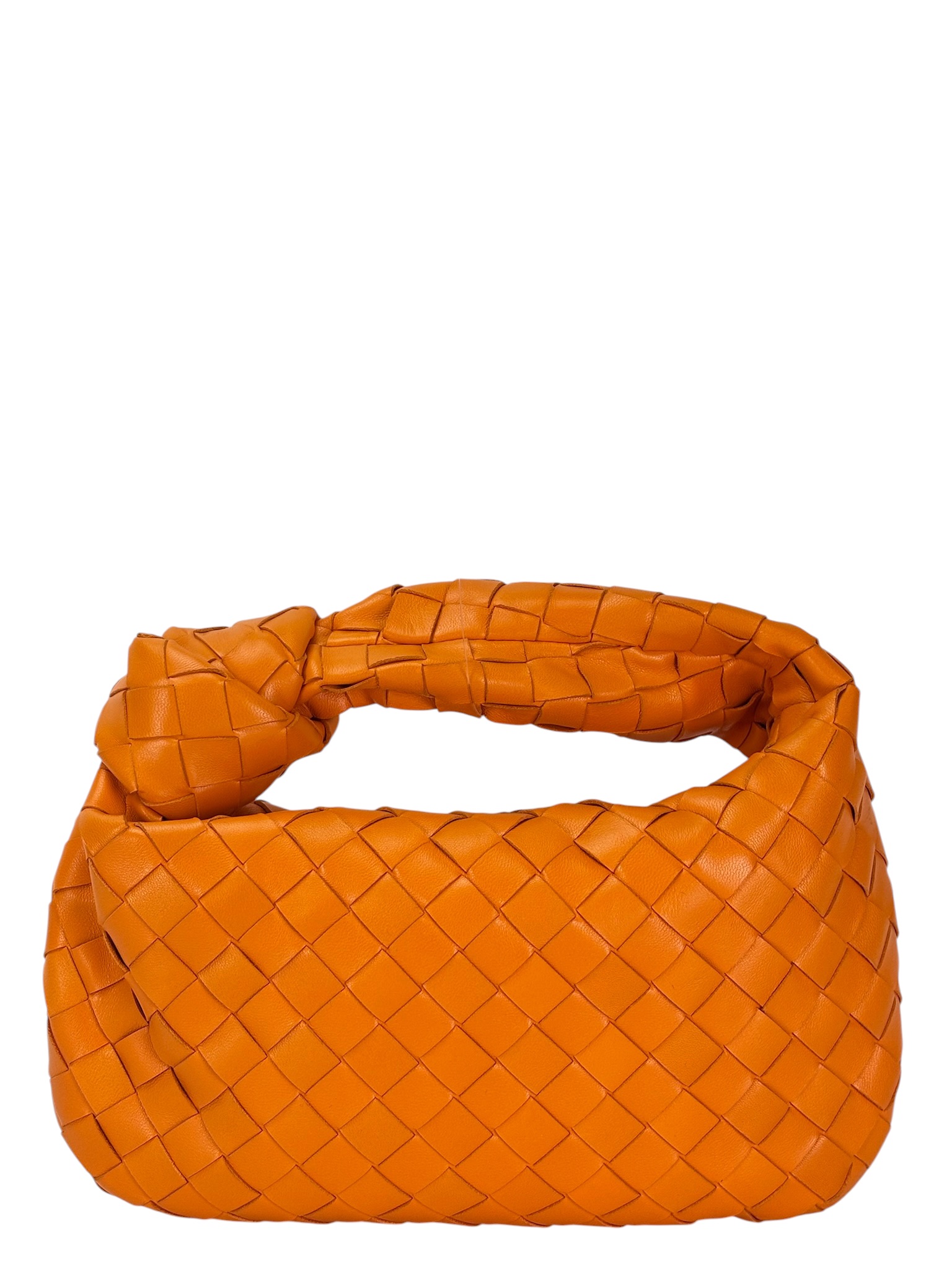 BOTTEGA VENETA - Orange Leather Nappa Intrecciato Jodie Handbag 