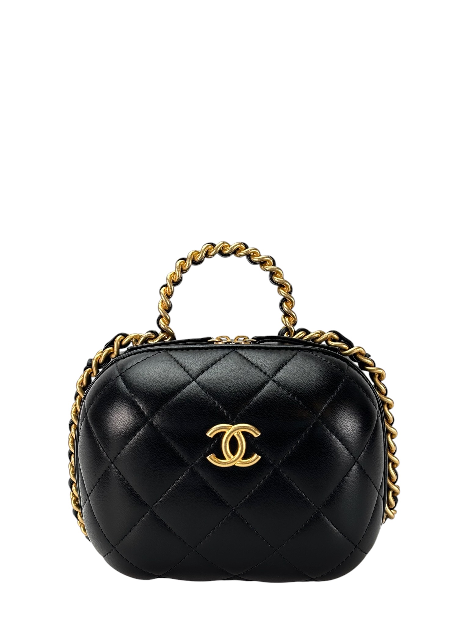 CHANEL - 22P Black Lambskin Small Vanity Case Bag