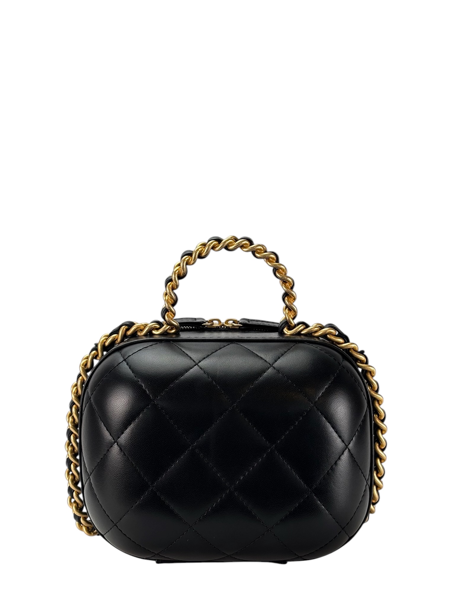 CHANEL - 22P Black Lambskin Small Vanity Case Bag